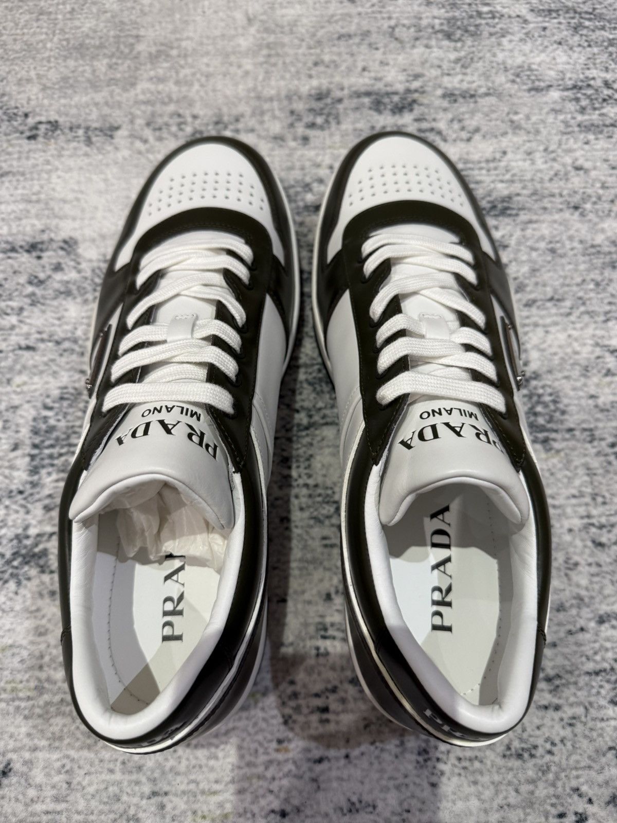 Prada Prada low green and white leather sneakers Size US 11 / EU 44 - 8 Thumbnail