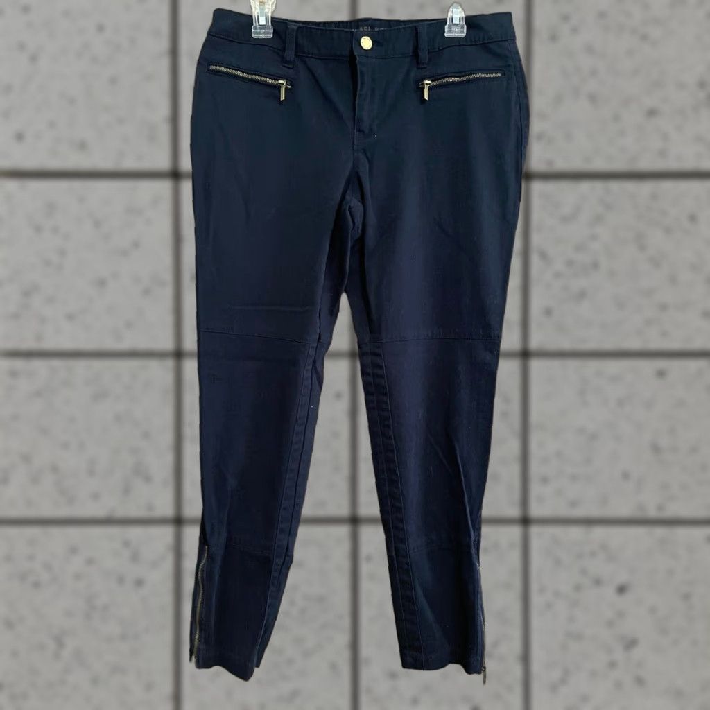 Michael Kors Michael Kors Womens Black/Gold Ankle Zip Crop Pants Size 10 Size 32" / US 10 / IT 46 - 1 Thumbnail