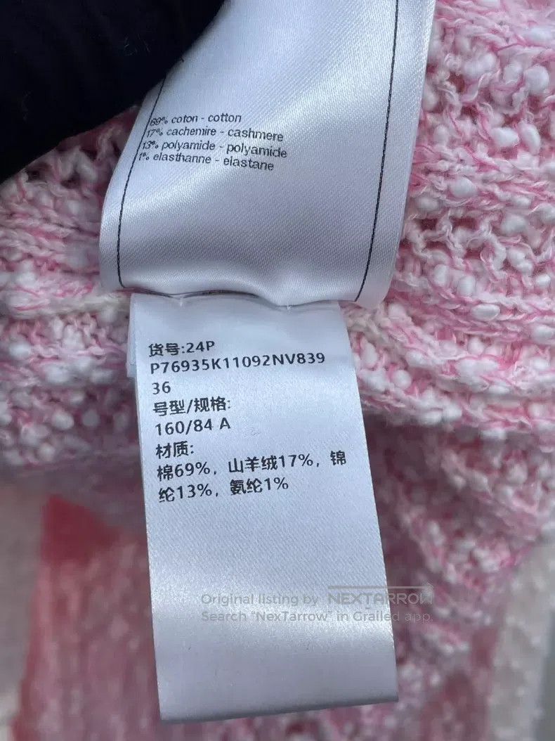 Chanel Chanel 24P pink and white diamond checkered hollow knitwea Size XS / US 0-2 / IT 36-38 - 9 Thumbnail