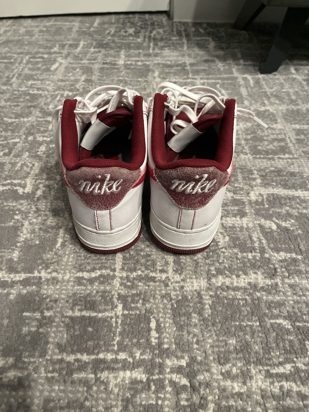 Nike Double Red and White Air Forces Size US 11 / EU 44 - 3 Thumbnail