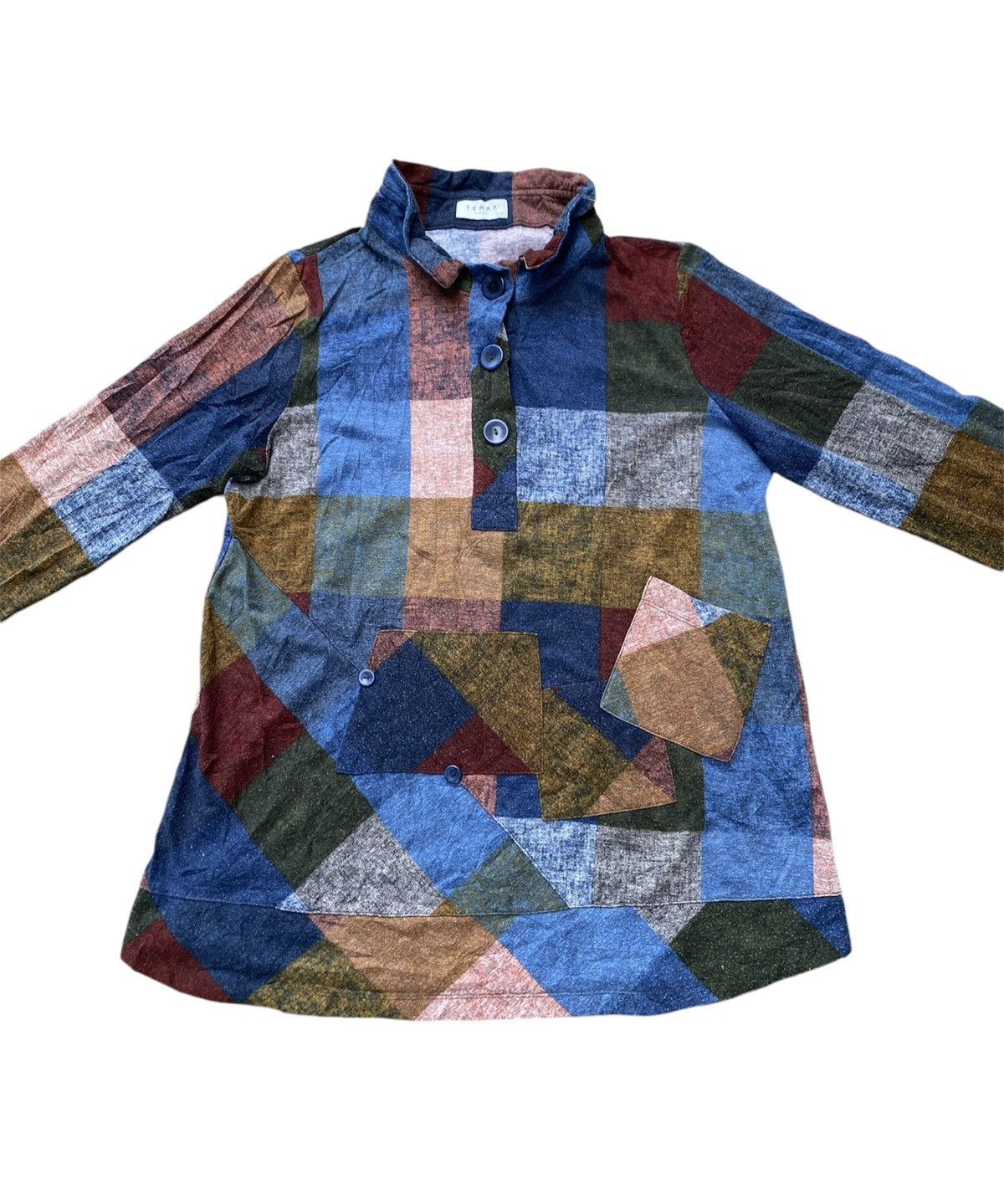 Designer × Japanese Brand Terra SJ Apparel Multicolor Wired Collar Size XL / US 12-14 / IT 48-50 - 3 Thumbnail