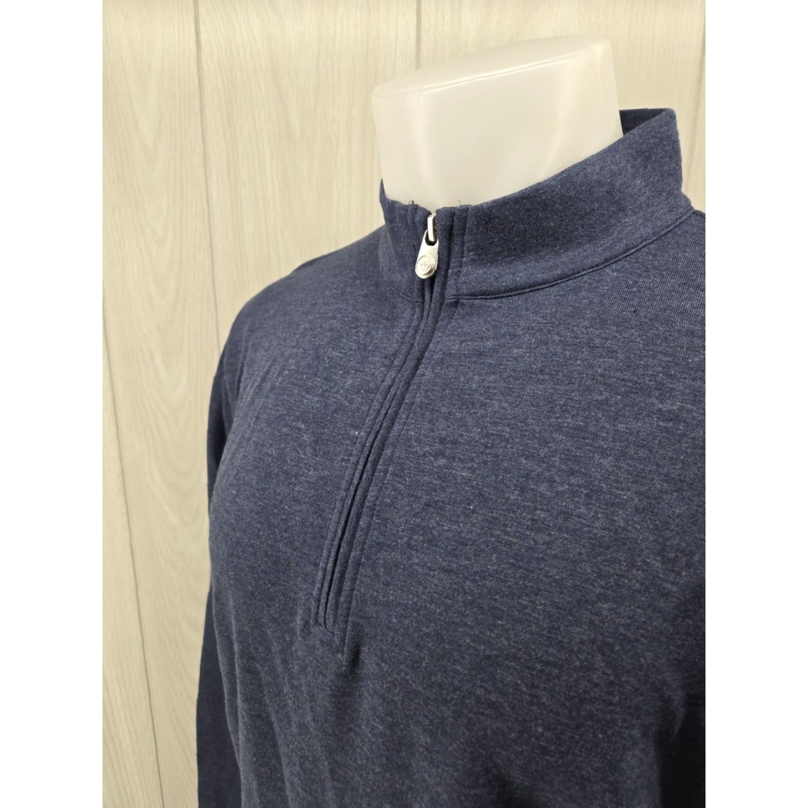 Peter Millar VINTAGE Peter Millar Golf Sweater Mens Large Blue 1/4 Zip Long Sleeve Merit Bank Logo 1 Size US L / EU 52-54 / 3 - 5 Thumbnail