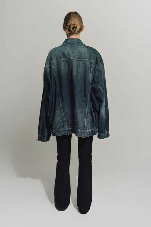 Balenciaga o1mt1gz0125 Pierced Jacket in Dark Ring Size XS / US 0-2 / IT 36-38 - 4 Thumbnail