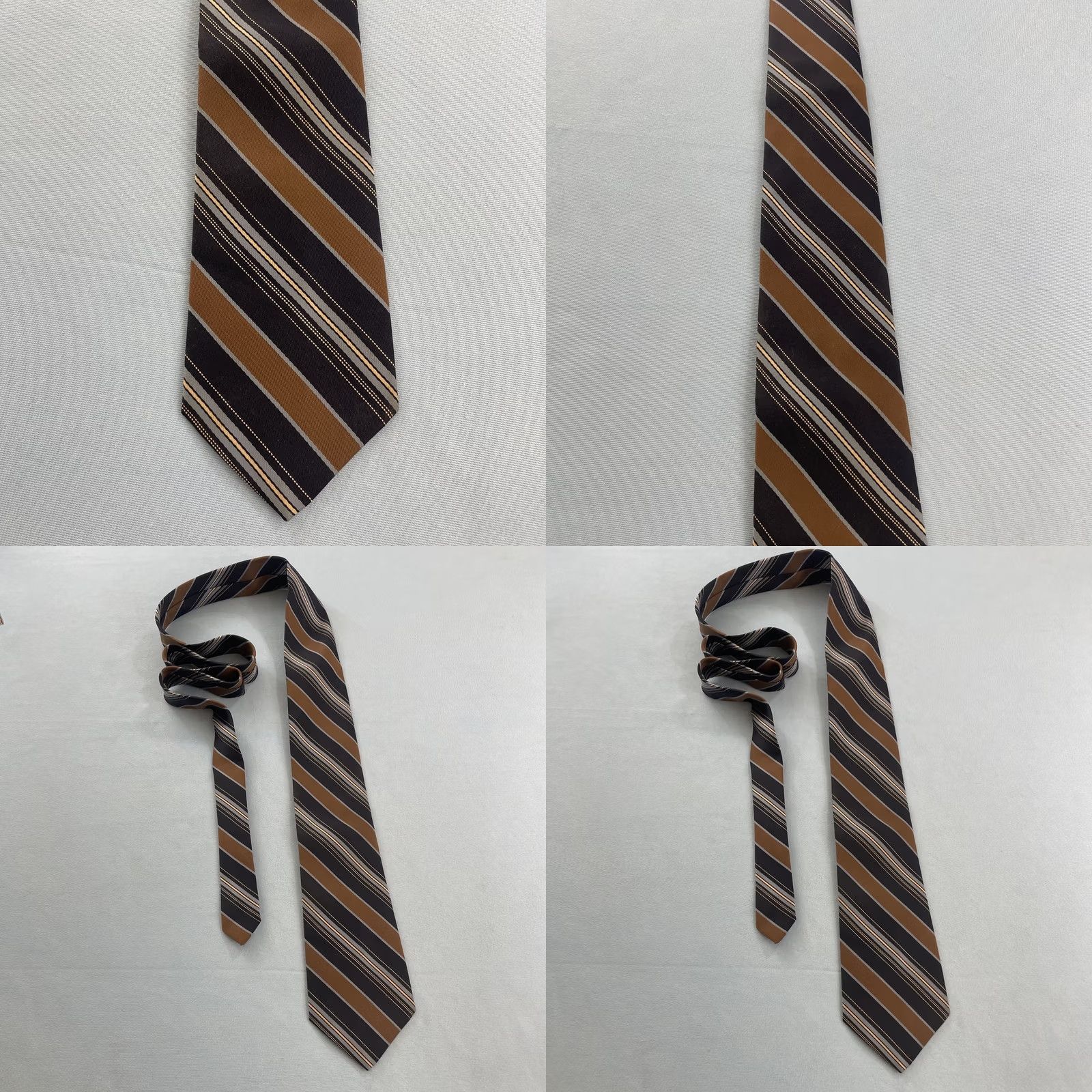 Sears Sears Repp Tie vtg 60s Men's Store Texturize Poly Necktie Stripe Brown Blue 3x55 Capsule Necktie Size ONE SIZE - 10 Thumbnail