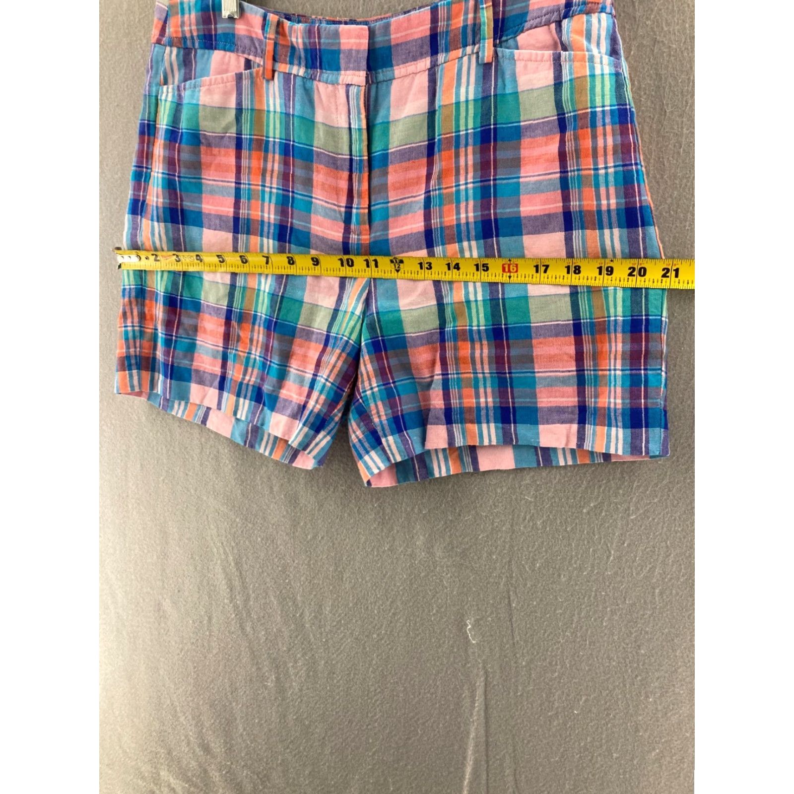 Talbots Talbots Bermuda Shorts 8 Womens Multicolor Cotton Linen Plaid Colorful Preppy 90s Theme Womens Size 30" / US 8 / IT 44 - 3 Thumbnail