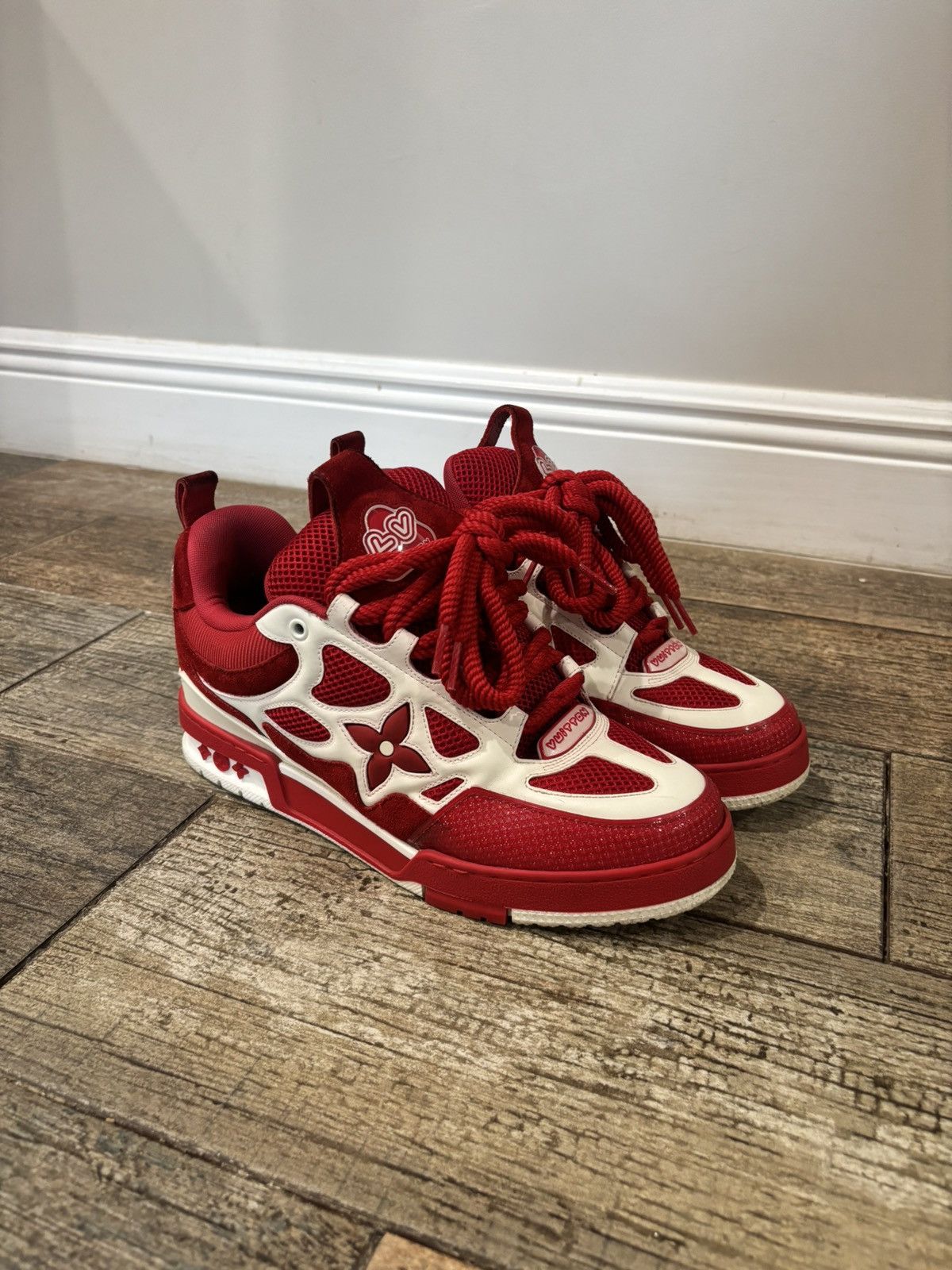 Red and White Skate Sneakers