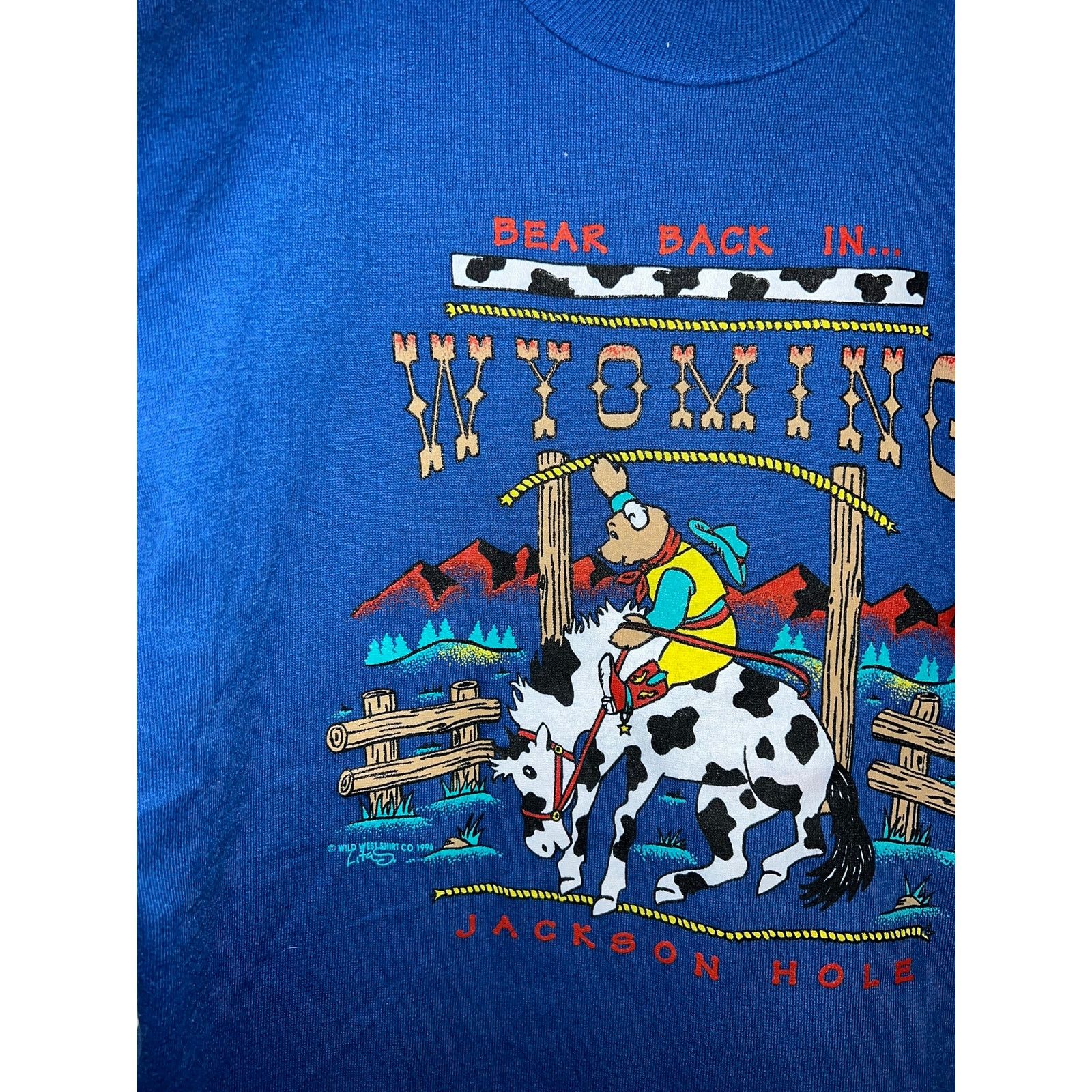 Jerzees 90s Youth Bear Back In Wyoming Jackson Hole Shirt M 10-12 Size US M / EU 48-50 / 2 - 2 Thumbnail