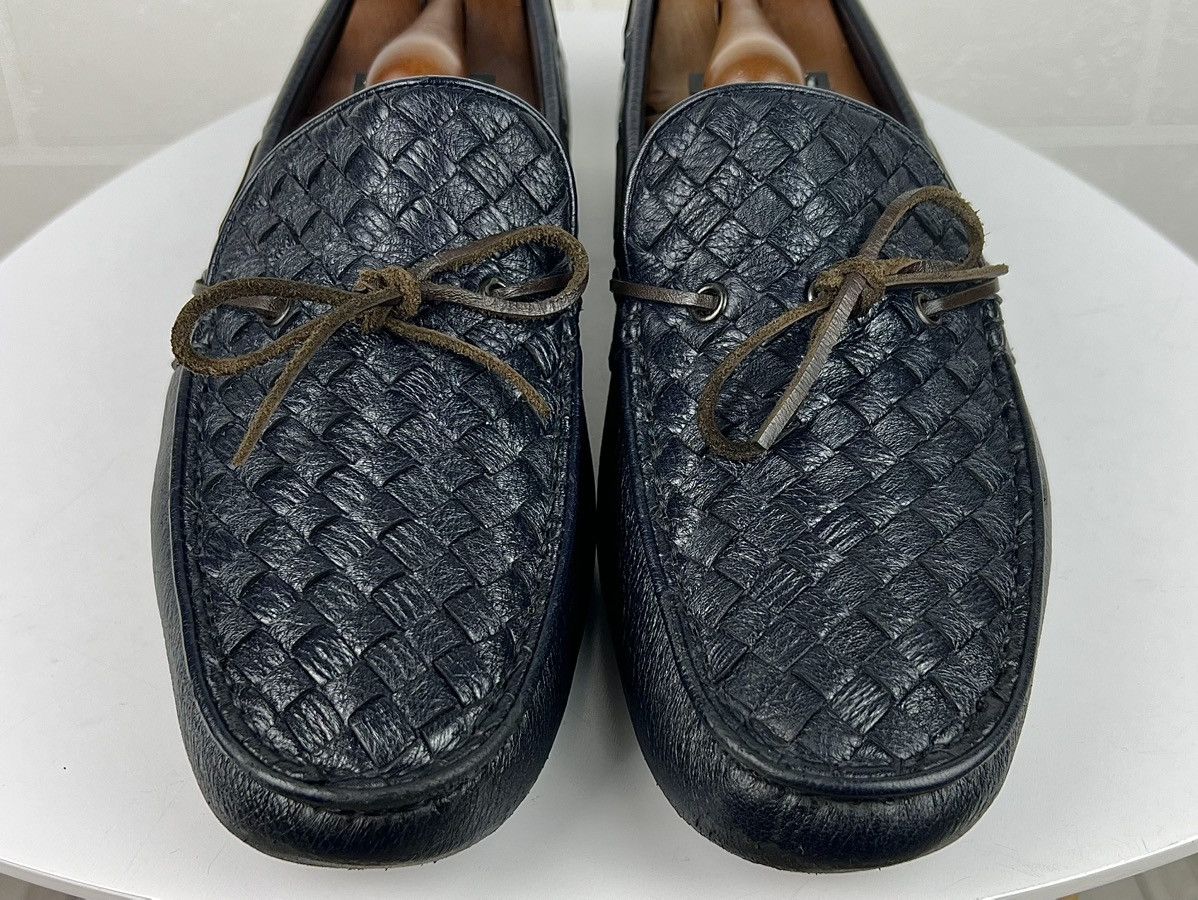 Bottega Veneta BOTTEGA VENETA Loafers Leather Shoes Woven Pleated Navy Mens Size US 10 / EU 43 - 11 Thumbnail