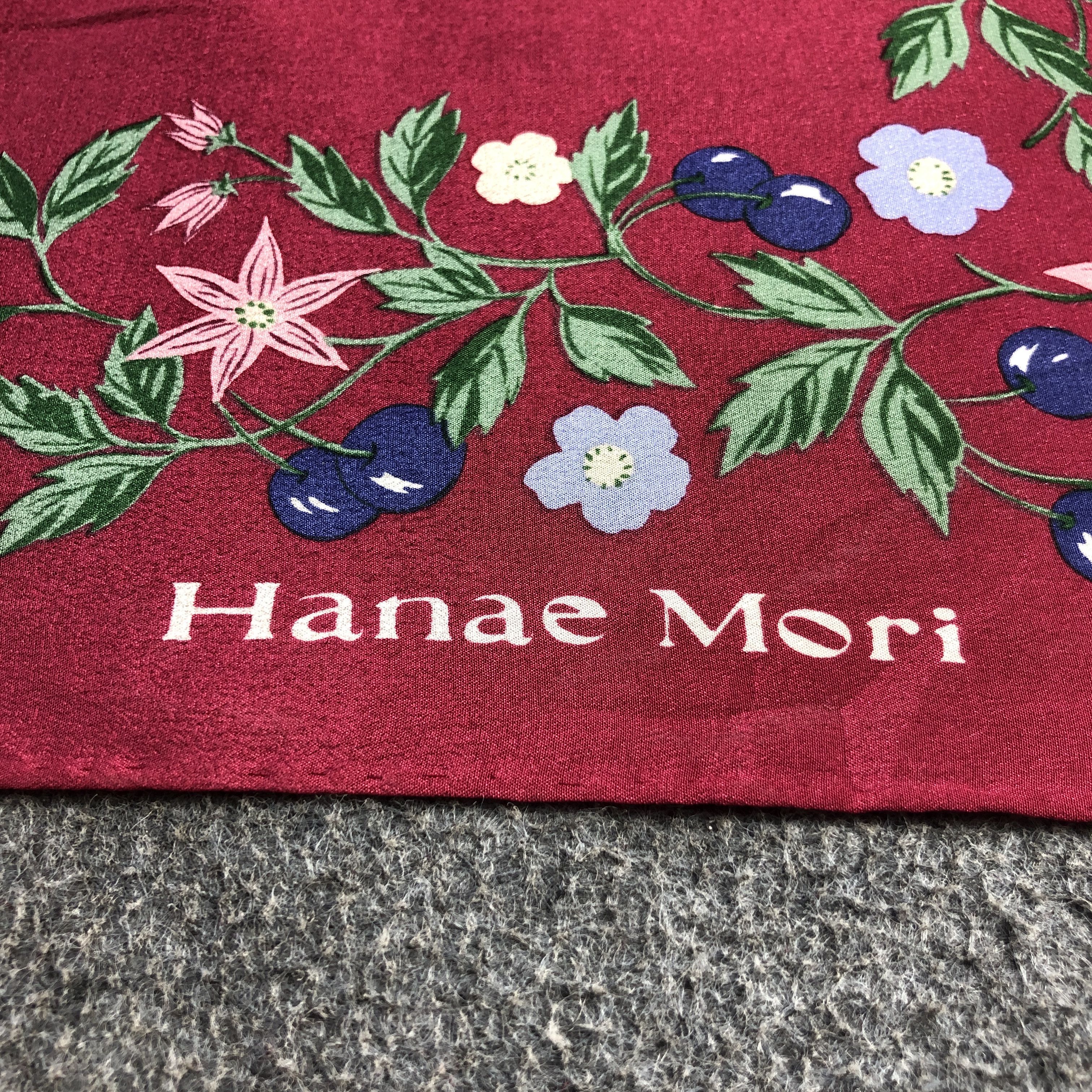 Hanae Mori Vintage Hanae Mori Floral Hand Rolled Silk Scarf M1321 Size ONE SIZE - 4 Thumbnail