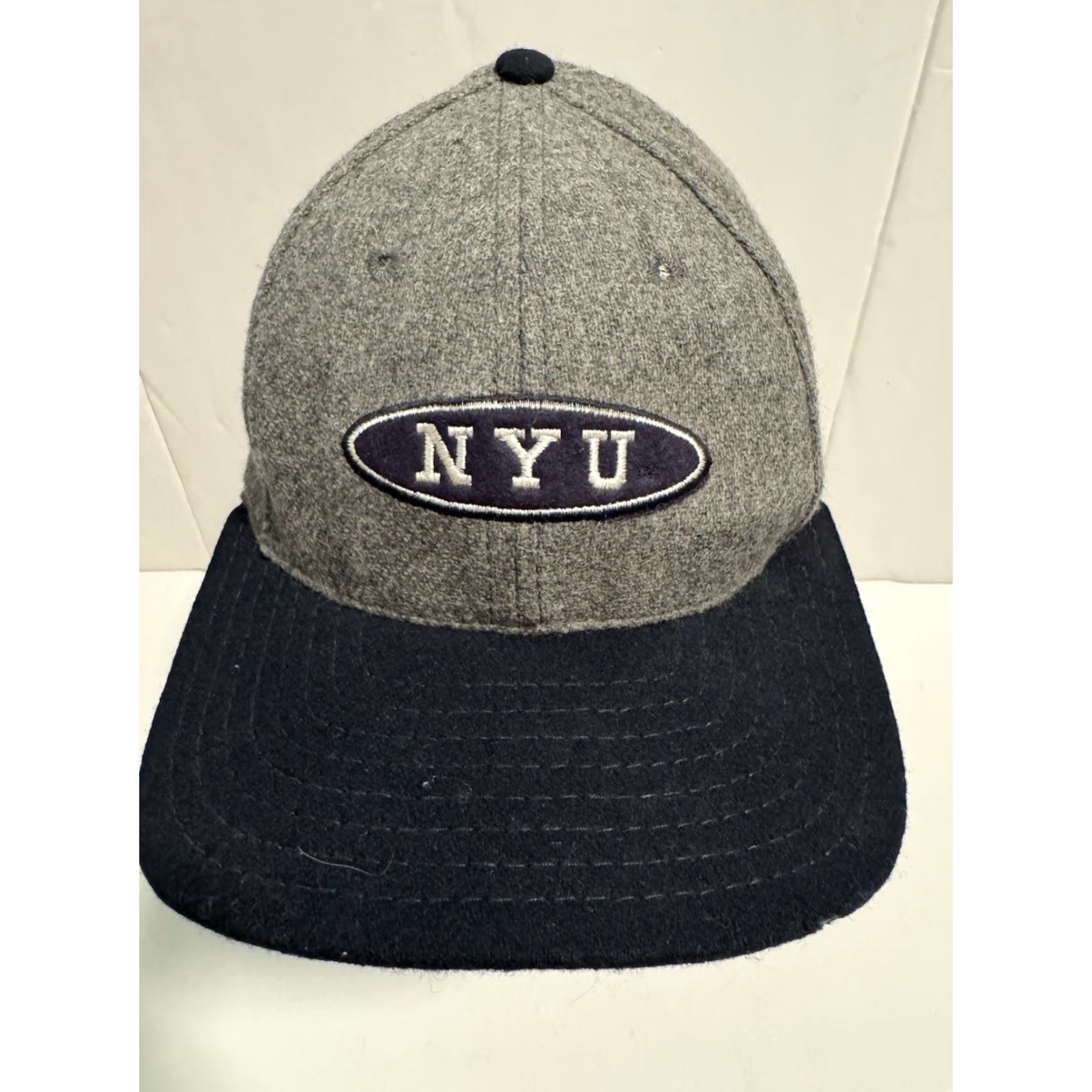 Vintage VINTAGE 1990s NYU Hat Cap Snapback Adjustable Made In USA Legacy Athletics Grey/blue Cotton/Wool Cap Mens Size ONE SIZE - 7 Thumbnail