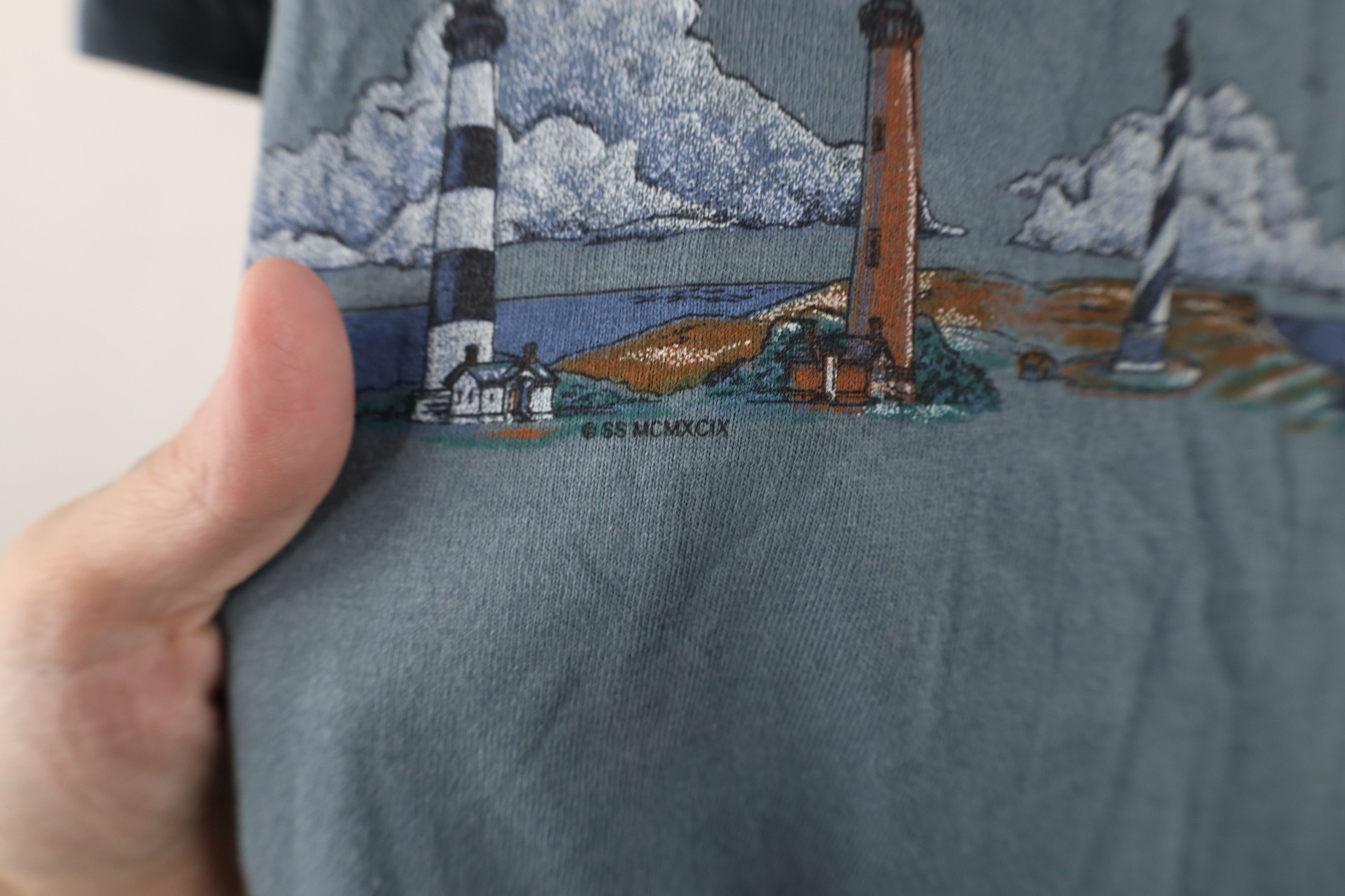 Vintage Deadstock Vintage 90s Streetwear Lighthouse Print T-Shirt Size US L / EU 52-54 / 3 - 6 Thumbnail