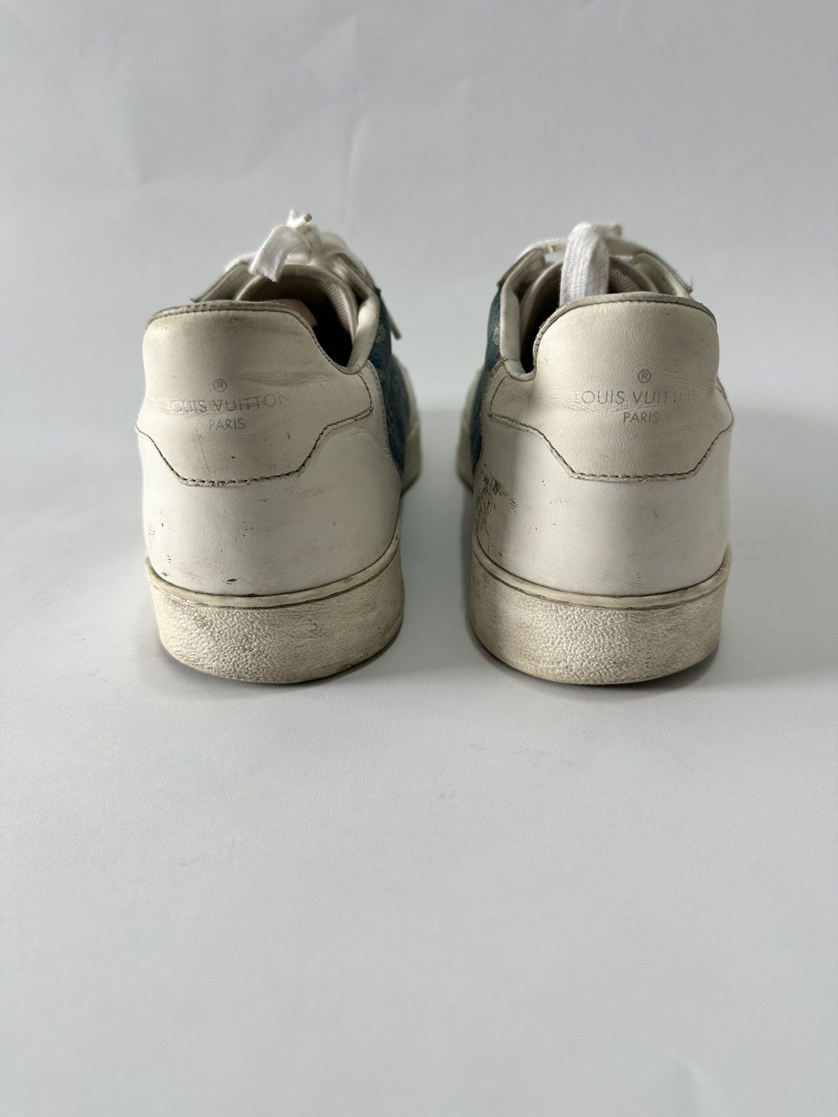 Louis Vuitton LOUIS VUITTON Calfskin Monogram Denim Rivoli Sneakers Size US 10 / EU 43 - 4 Thumbnail