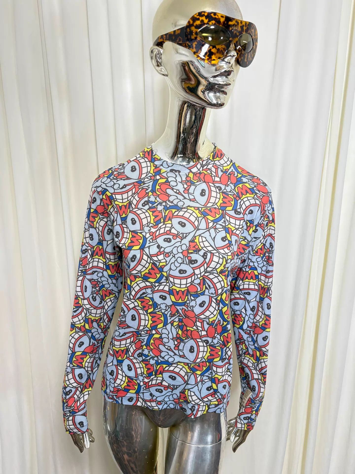 Walter Van Beirendonck W&LT 90s Puk Puk Print Stretch L/S Unisex Vintage Size S / US 4 / IT 40 - 5 Thumbnail