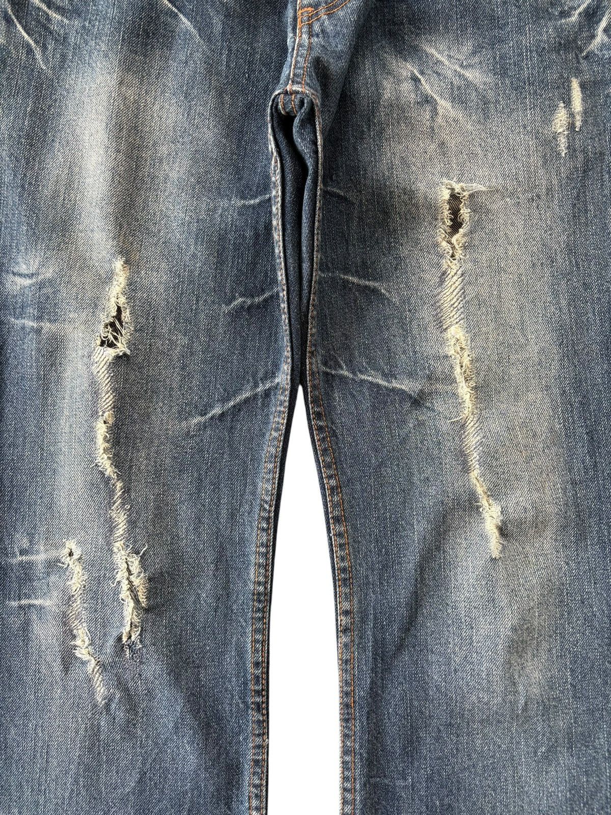 Yasuyuki Ishii Vintage Japan Nylaus Double Waist Faded Distress Flare Jeans Size US 30 / EU 46 - 3 Thumbnail