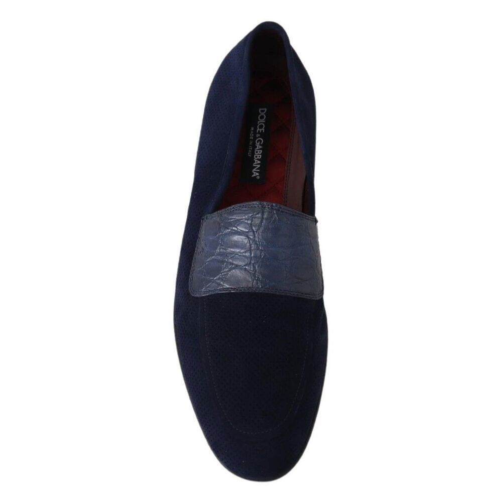 Dolce & Gabbana Dolce & Gabbana Elegant Blue Suede Leather Loafers Size US 6 / EU 39 - 3 Thumbnail