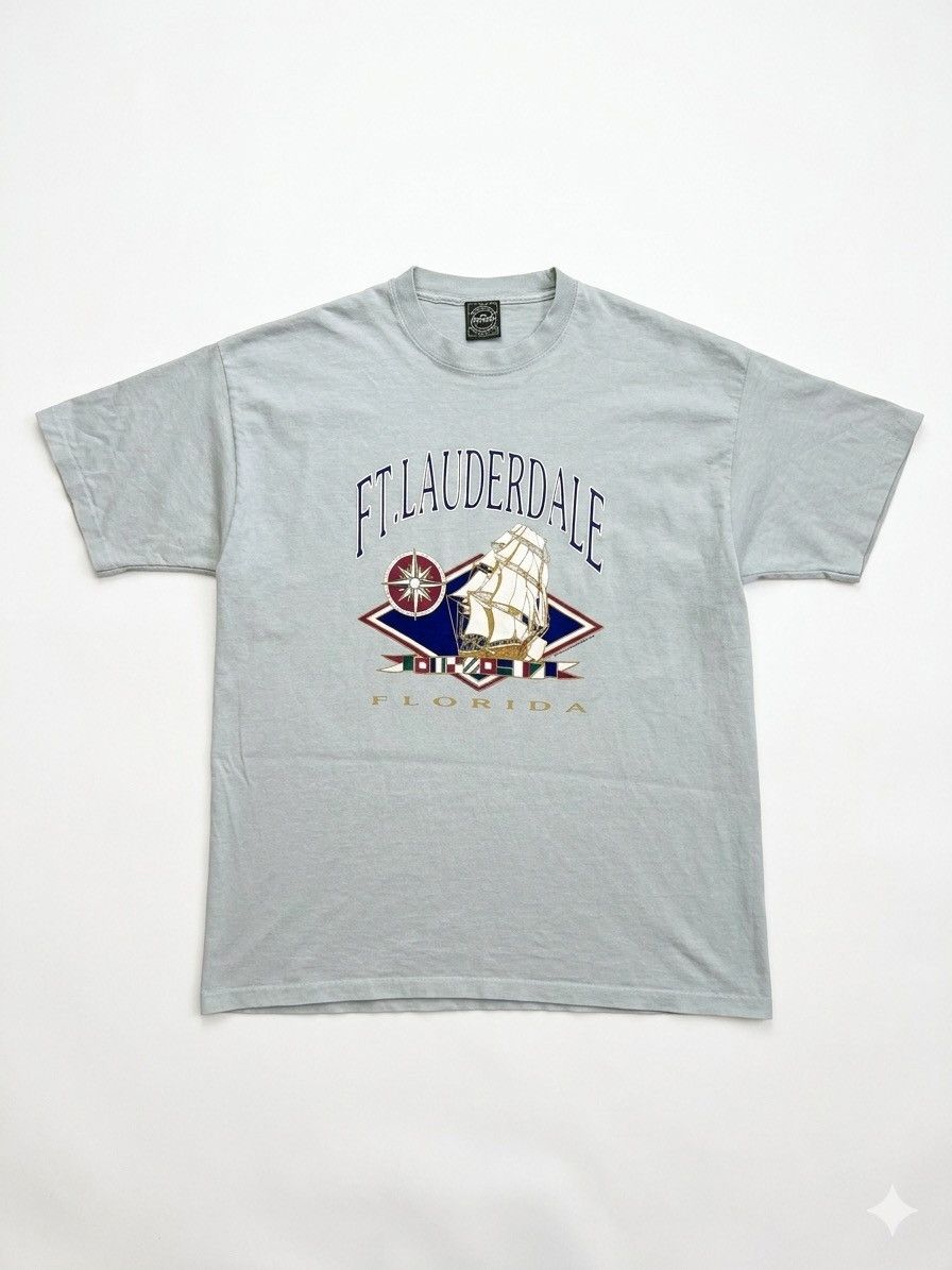 Vintage VTG 1993 Ft. Lauderdale Florida T-Shirt Boxy Fit L/XL Size US XL / EU 56 / 4 - 1 Thumbnail