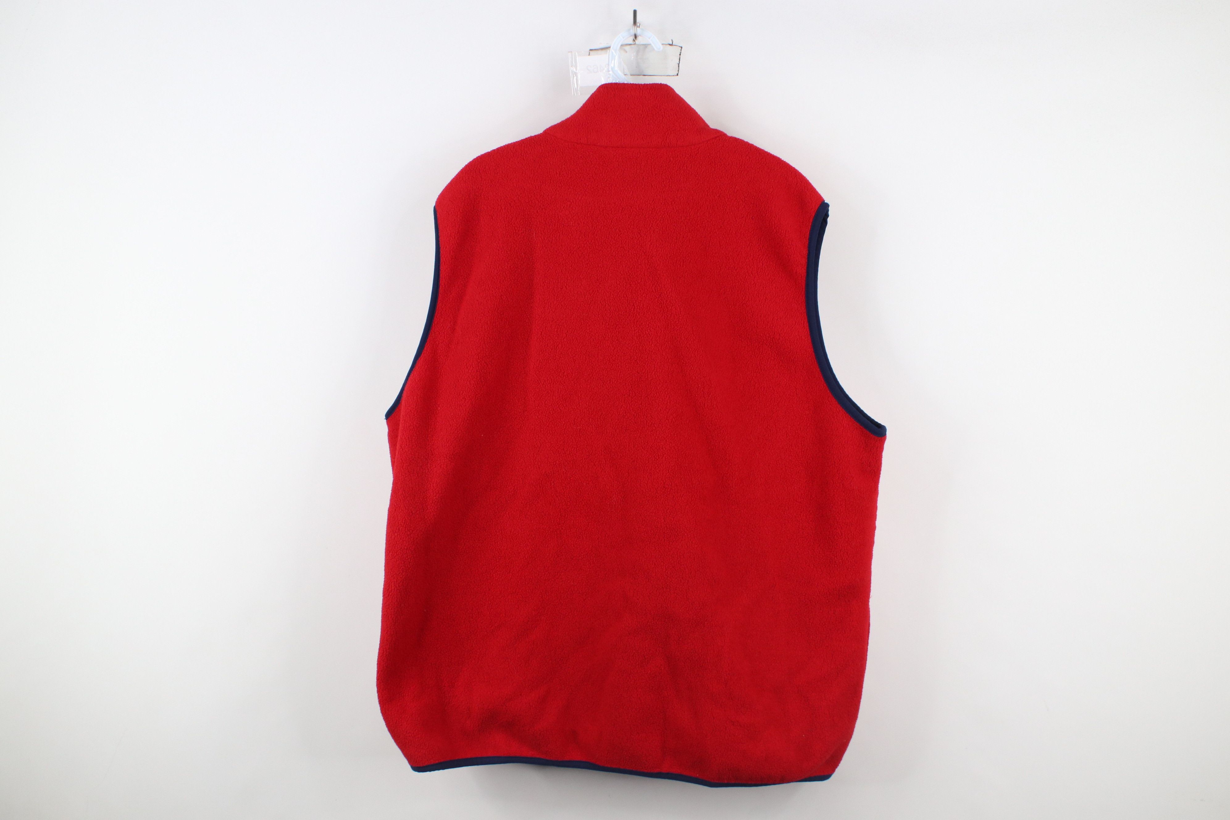 L.L. Bean × Vintage Vintage 90s LL Bean Blank Full Zip Fleece Vest Jacket Red Size US XL / EU 56 / 4 - 10 Thumbnail