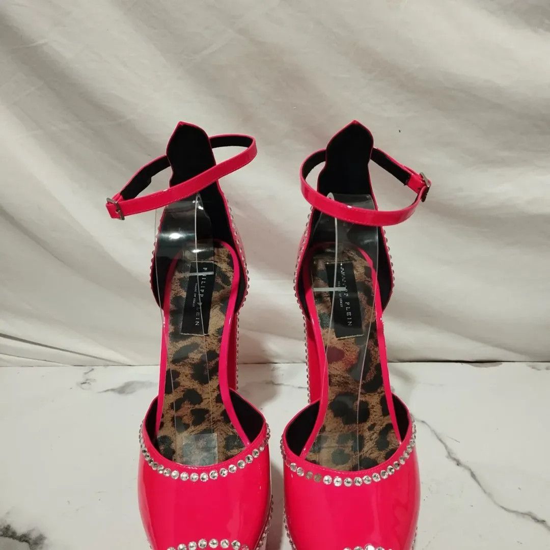 Philipp Plein Philipp Plein 120mm Cryst-Embelished Pink Platform Size US 9 / IT 39 - 3 Thumbnail
