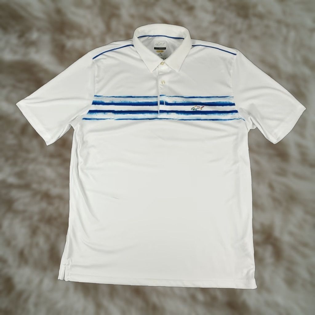 Vintage Greg Norman Polo Shirt Mens L White Polo Shirt Golf Shirt Short Sleeve Button Collar Logo Vintage: No (but avoid N/A) Size US L / EU 52-54 / 3 - 1 Thumbnail