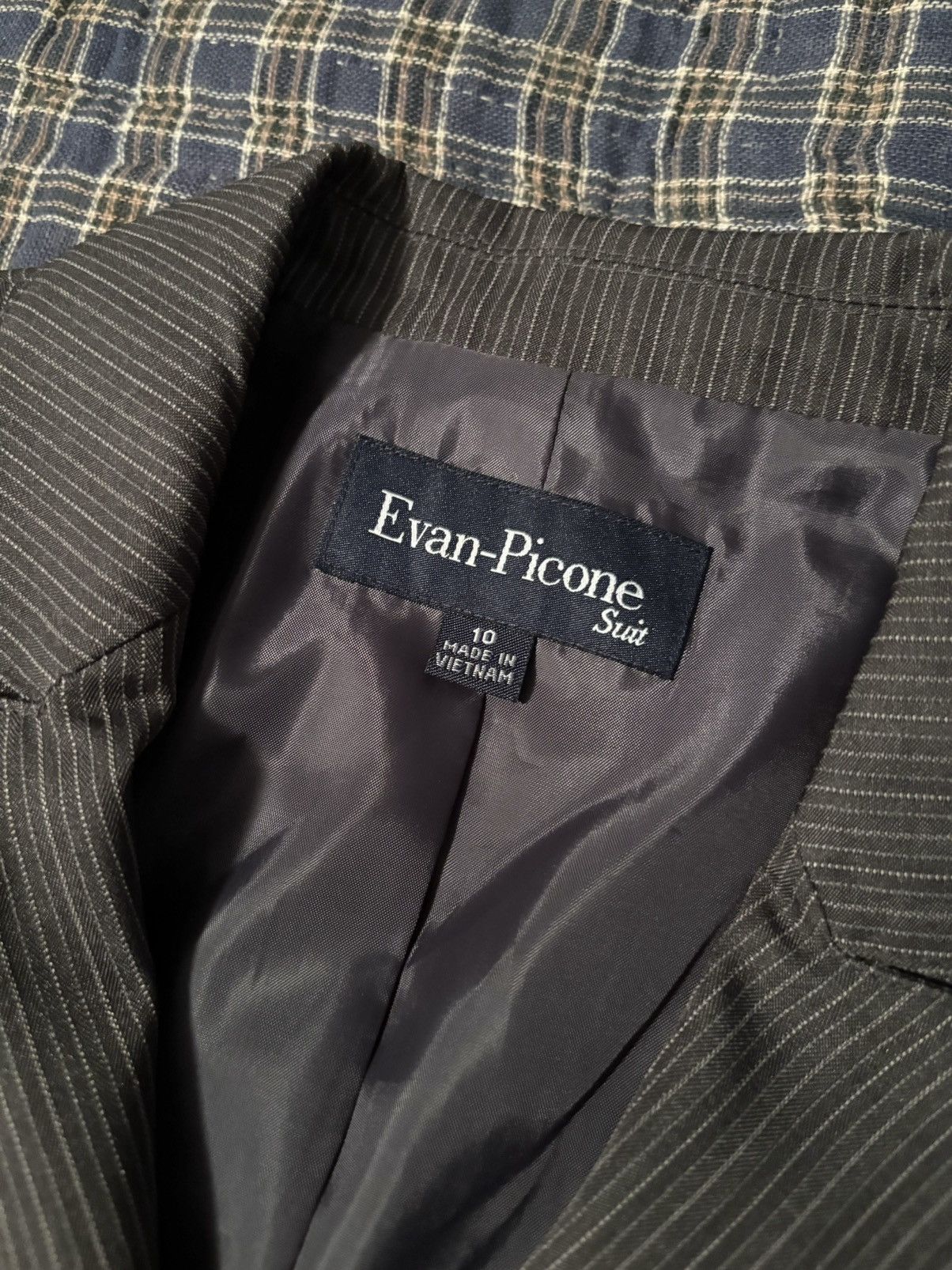 Evan Picone Ladies Blazer Pinstripe Jacket Business Evan Picone Suit Size L / US 10 / IT 46 - 3 Thumbnail