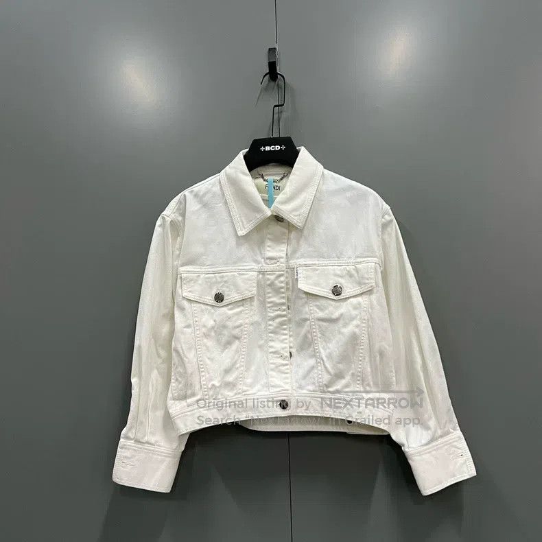 Fendi Fendi White Denim Jacket Size XS / US 0-2 / IT 36-38 - 1 Thumbnail