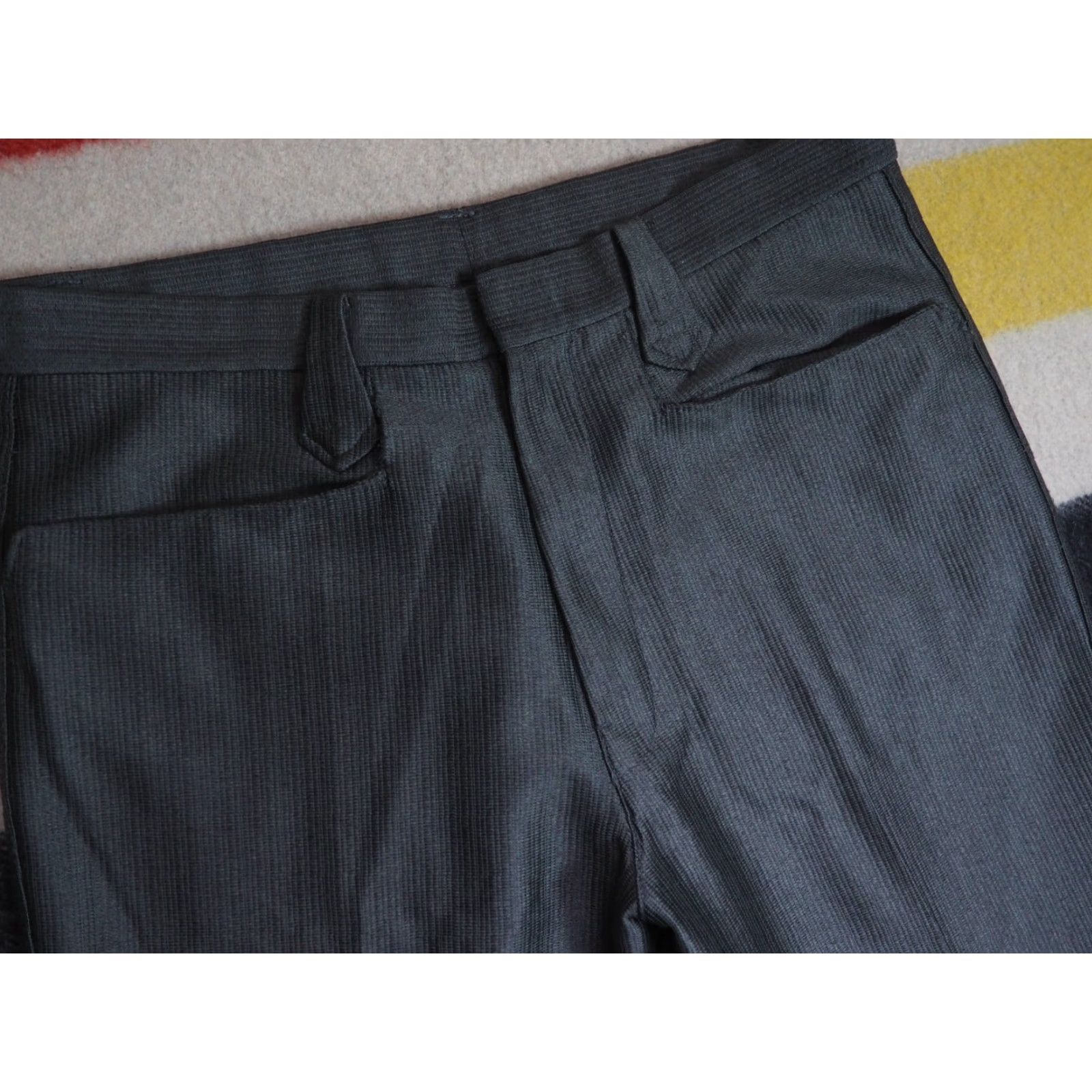 Vintage VTG US West Western Cowboy Pants 32x31 Gray Polyester 1970s 70s Formal Rockabilly Flat Front Straight Leg Mens Size US 32 / EU 48 - 4 Thumbnail