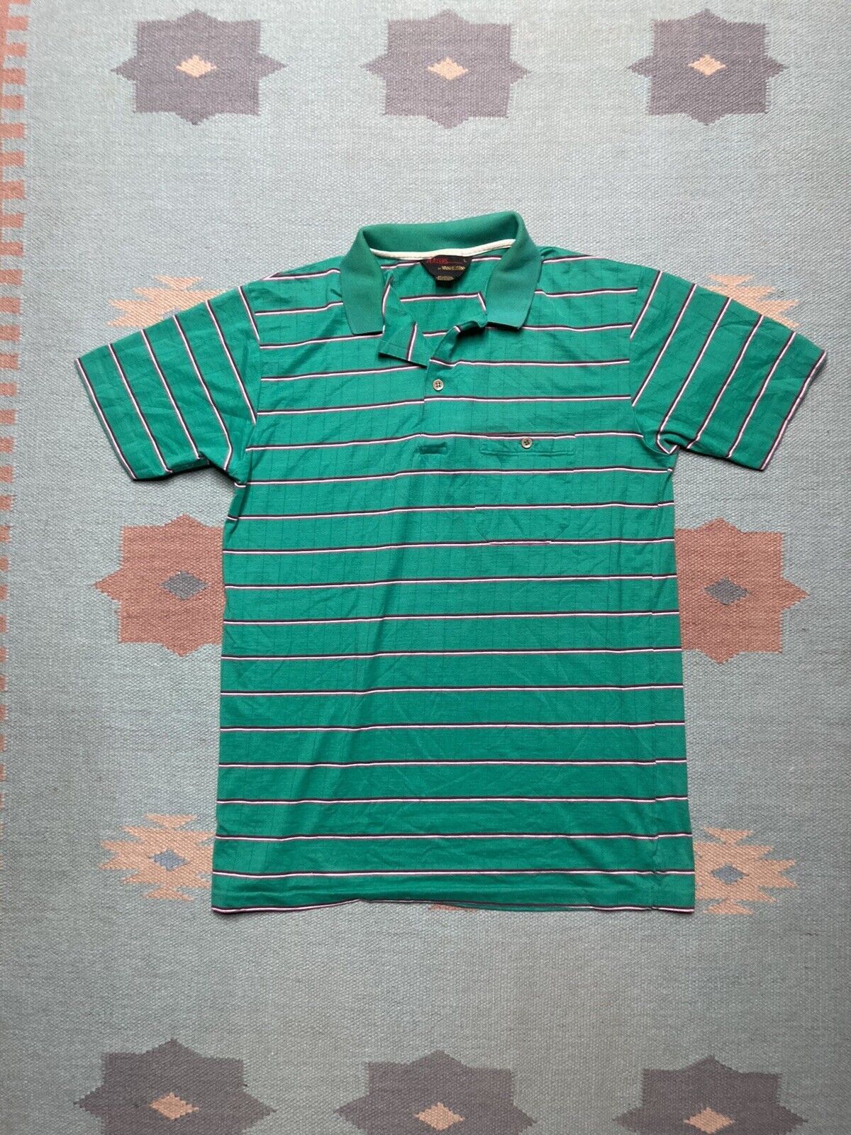 Vintage 70s polo shirt van heusen players striped soft ribbed large Size US L / EU 52-54 / 3 - 1 Thumbnail