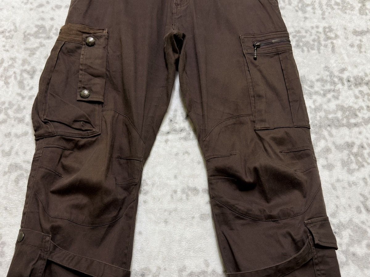 Japanese Brand Vintage Semantic Design Bondage Cargo Pants Brown Flared Y2K Size US 30 / EU 46 - 6 Thumbnail
