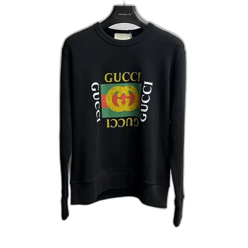 Gucci Gucci Black Logo Imprint Long Sleeve Sweatshirt Size US S / EU 44-46 / 1 - 1 Thumbnail