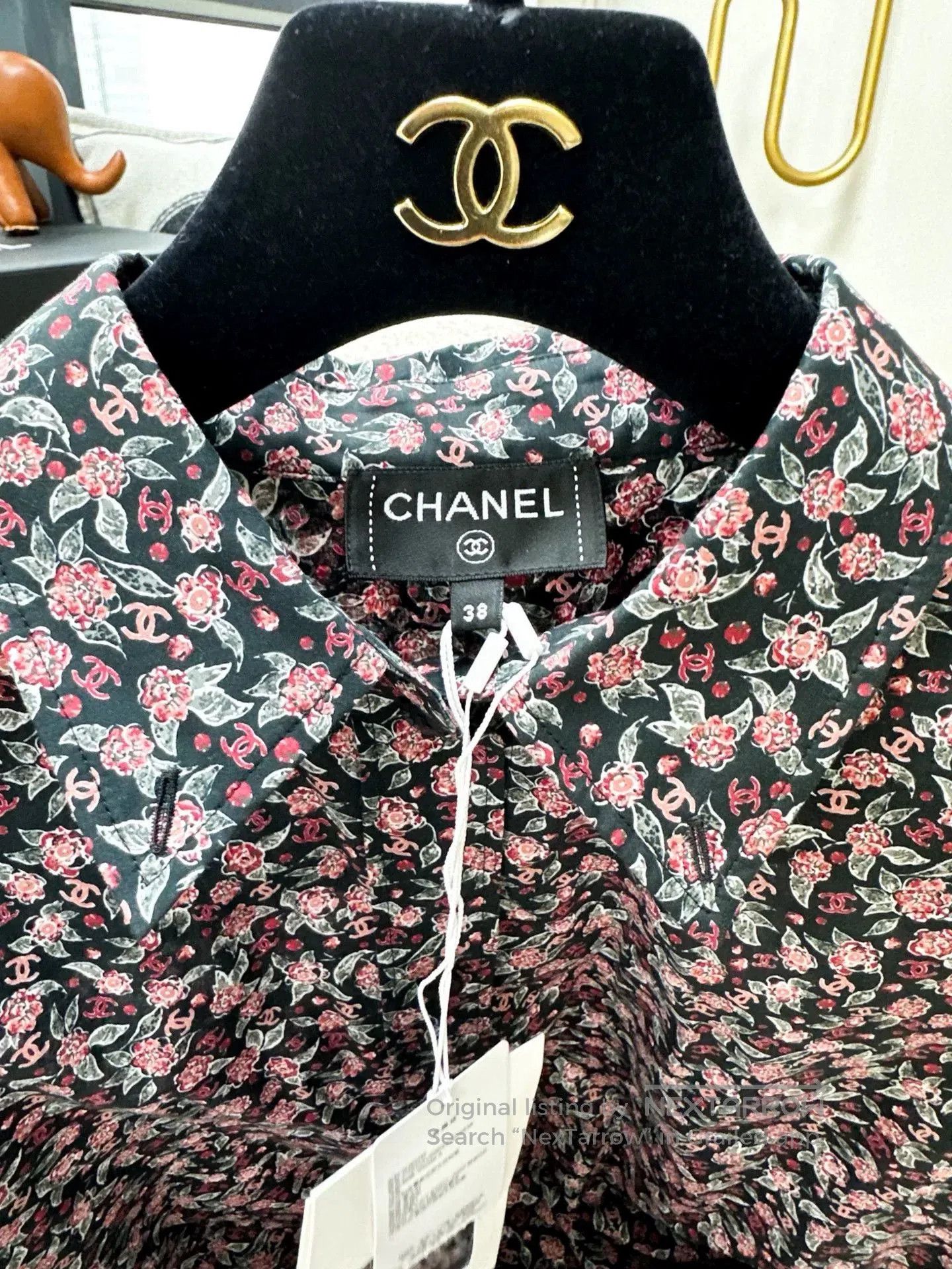 Chanel Chanel 24B Floral CC Collar Shirt. Size US M / EU 48-50 / 2 - 4 Thumbnail