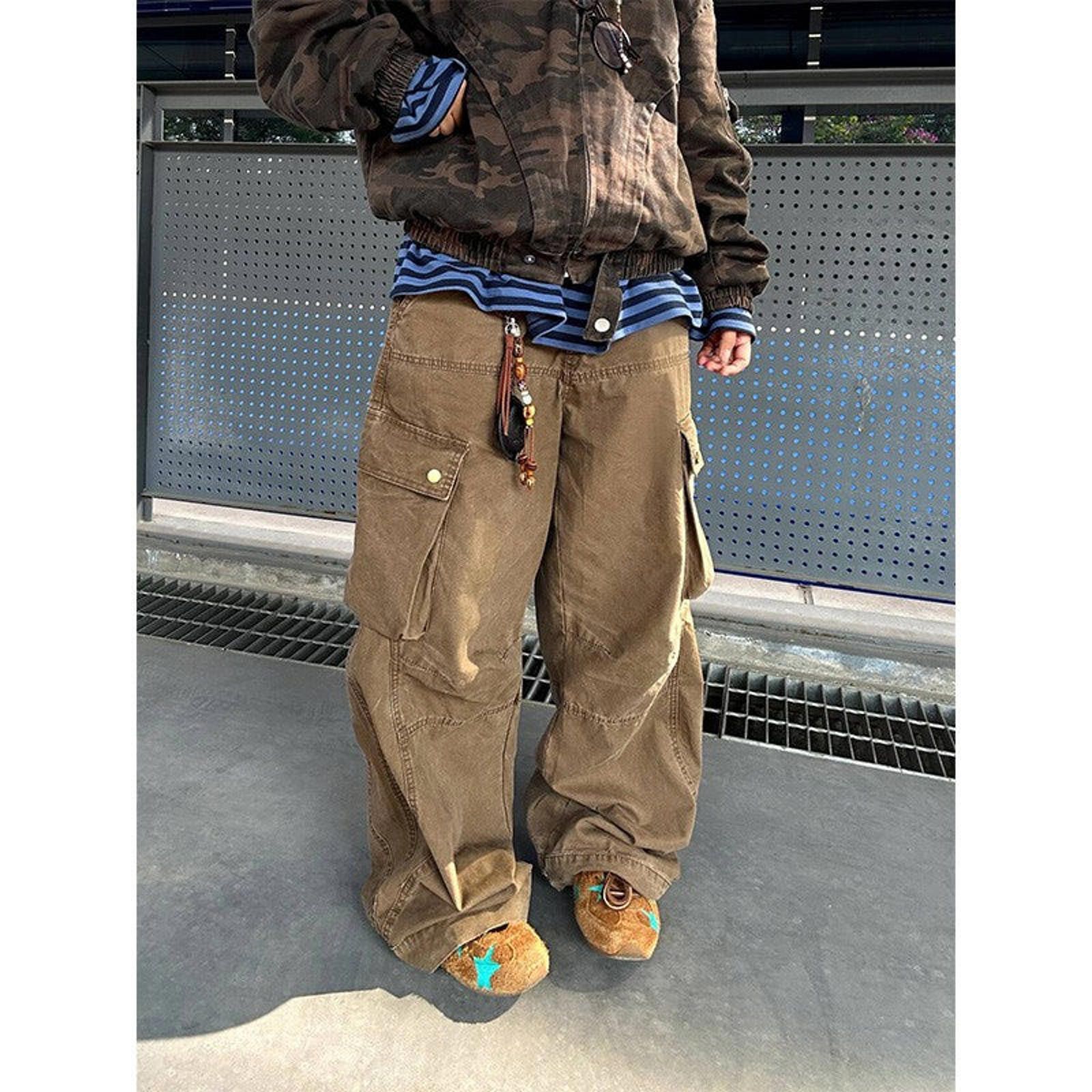 Vintage Baggy Cargo Multi Pocket Jeans Size US 33 - 1 Thumbnail