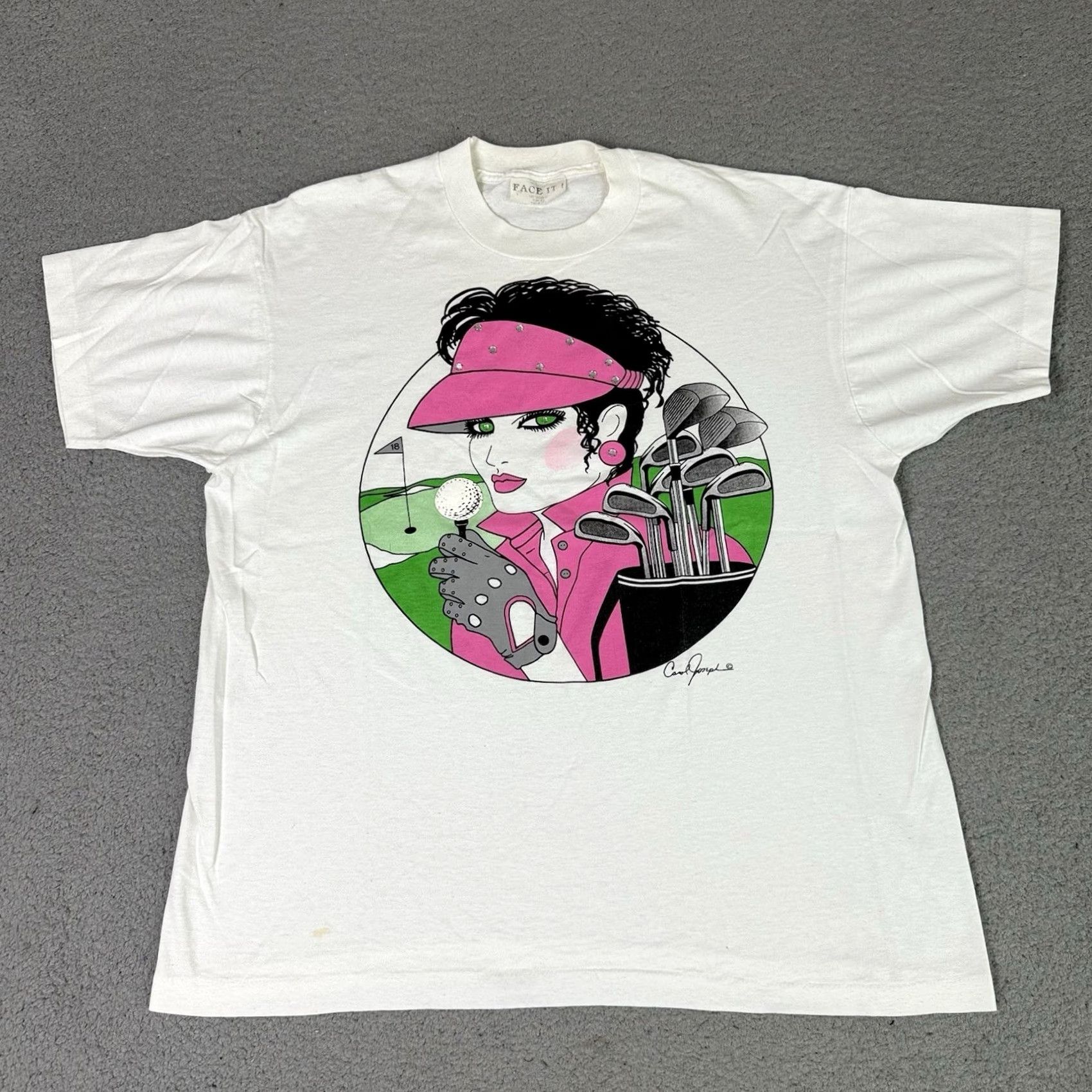 Joseph VINTAGE Joseph Carol T Shirt Adult XL White 90s Face It Golf Art Mens Rare Vtg Size US XL / EU 56 / 4 - 2 Thumbnail