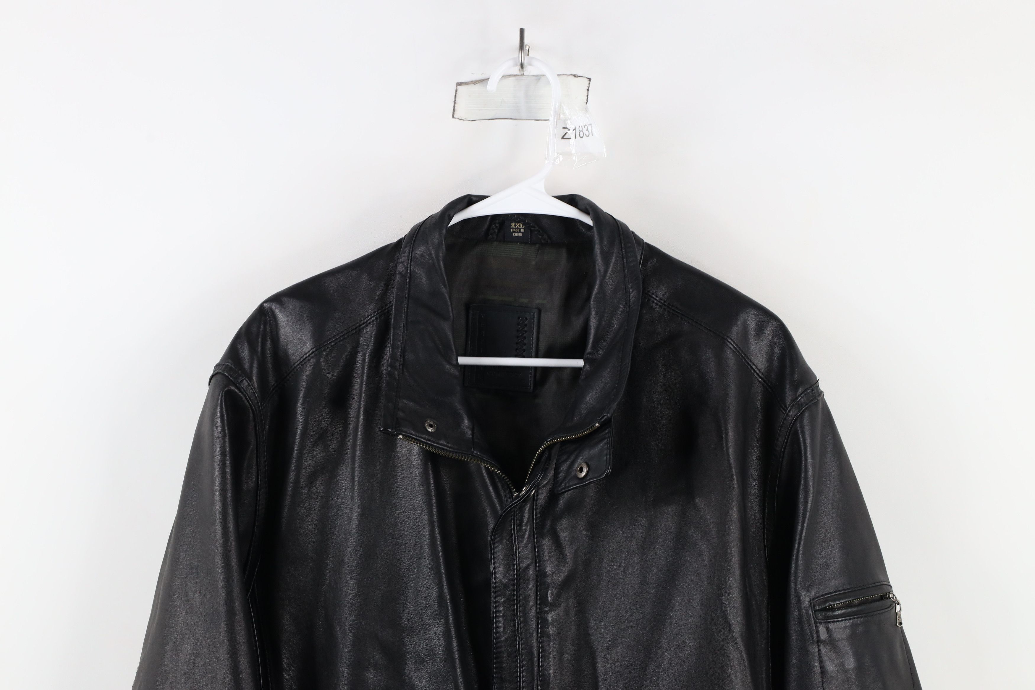 Vintage Vintage 90s Streetwear Soft Lambskin Leather Jacket Black Size US XXL / EU 58 / 5 - 2 Thumbnail