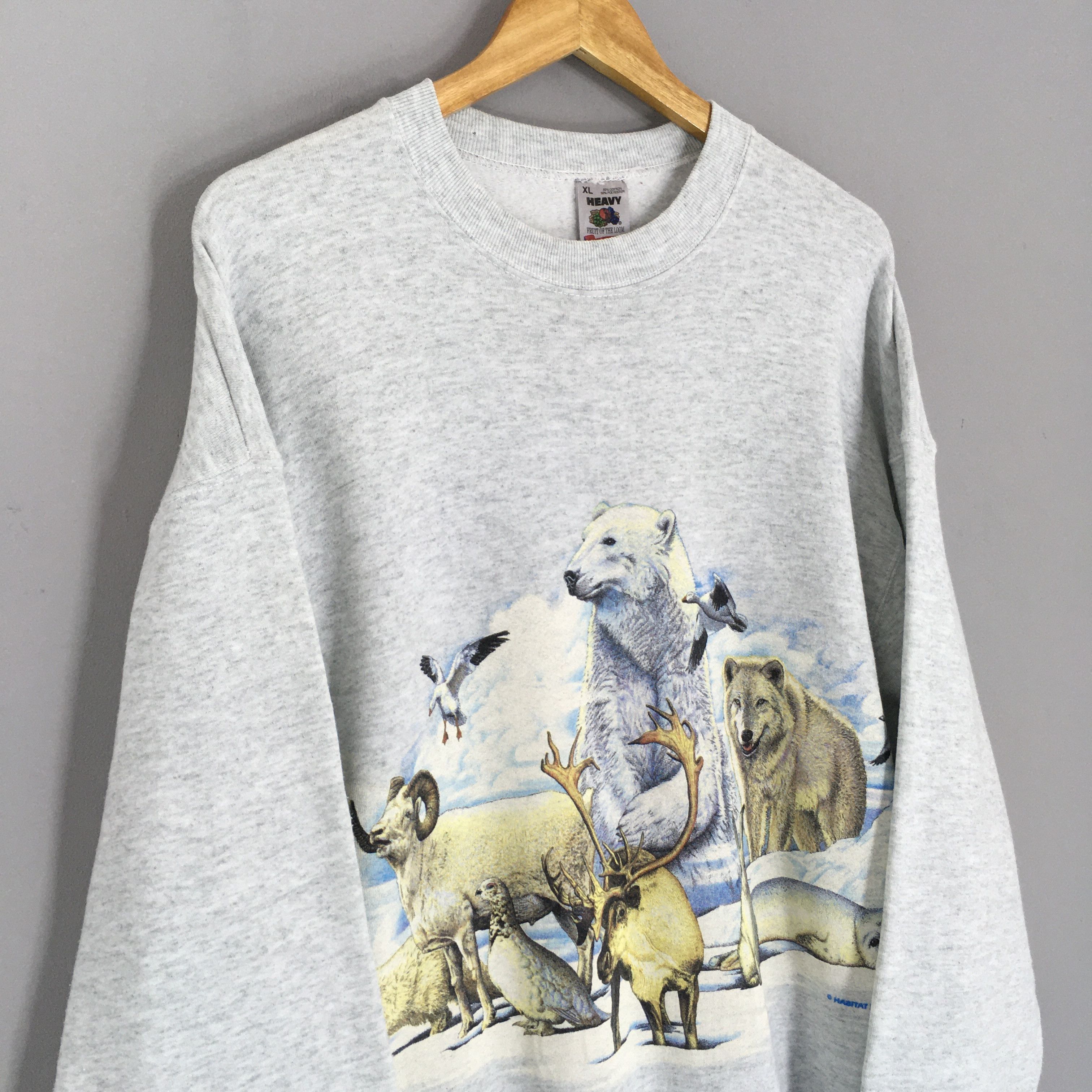 Habitat Vintage 90s Animal Wildlife Nature Sweatshirt XLarge Size US XL / EU 56 / 4 - 3 Thumbnail