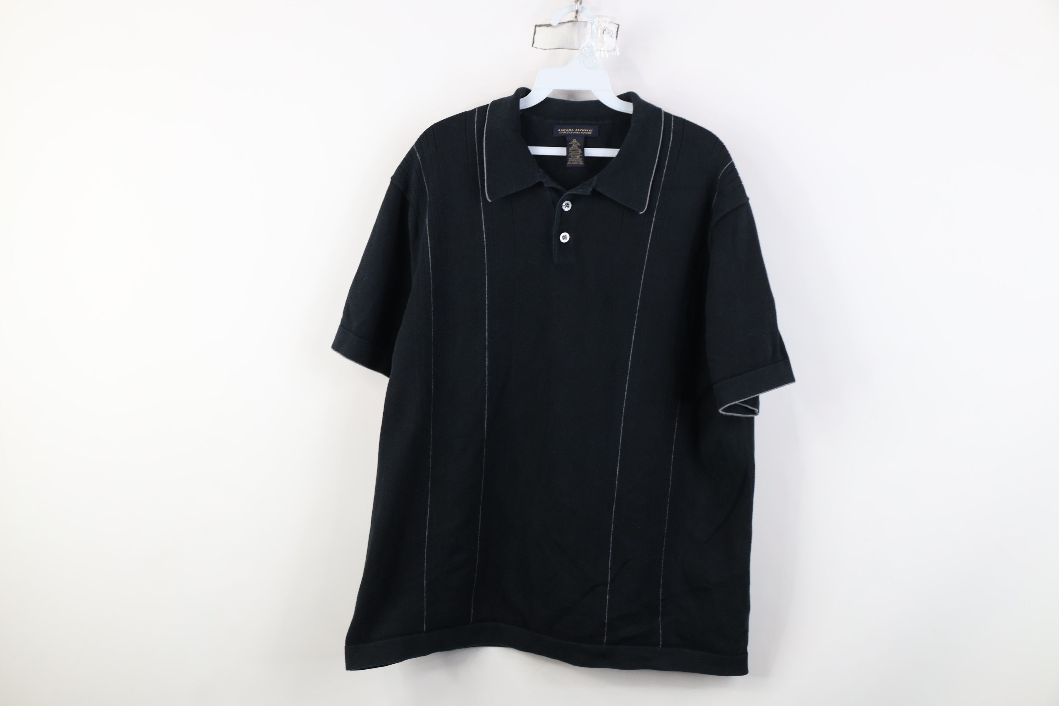 Banana Republic Vintage Banana Republic Ribbed Knit Pullover Polo Shirt Size US XL / EU 56 / 4 - 1 Thumbnail