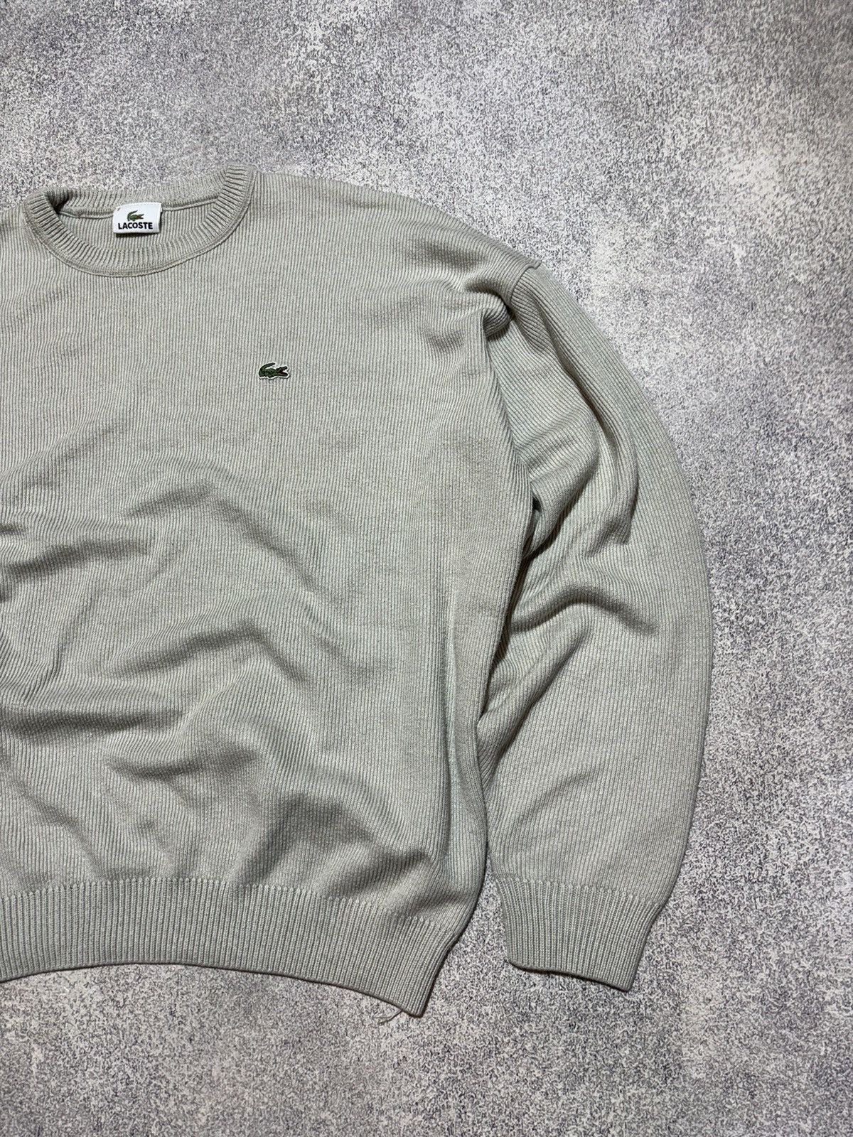 Japanese Brand × Lacoste × Vintage 🐊 Vintage Lacoste Beige Knitted Baggy Wool Sweater Y2K Size US XL / EU 56 / 4 - 4 Thumbnail