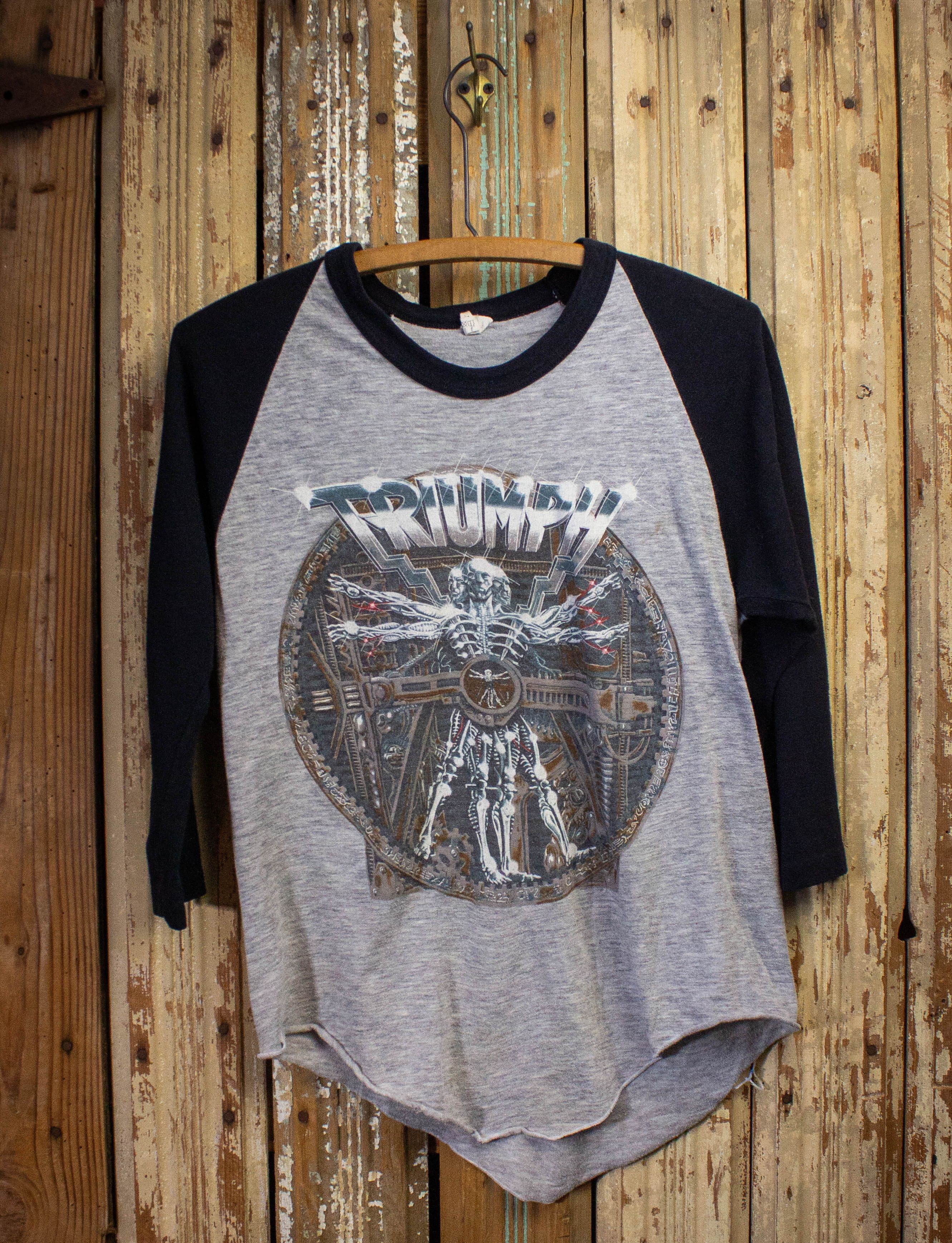 image of Band Tees x Vintage Triumph Thunder Seven World Tour Concert Tee 1985 in Black/Gray (Size Medium)