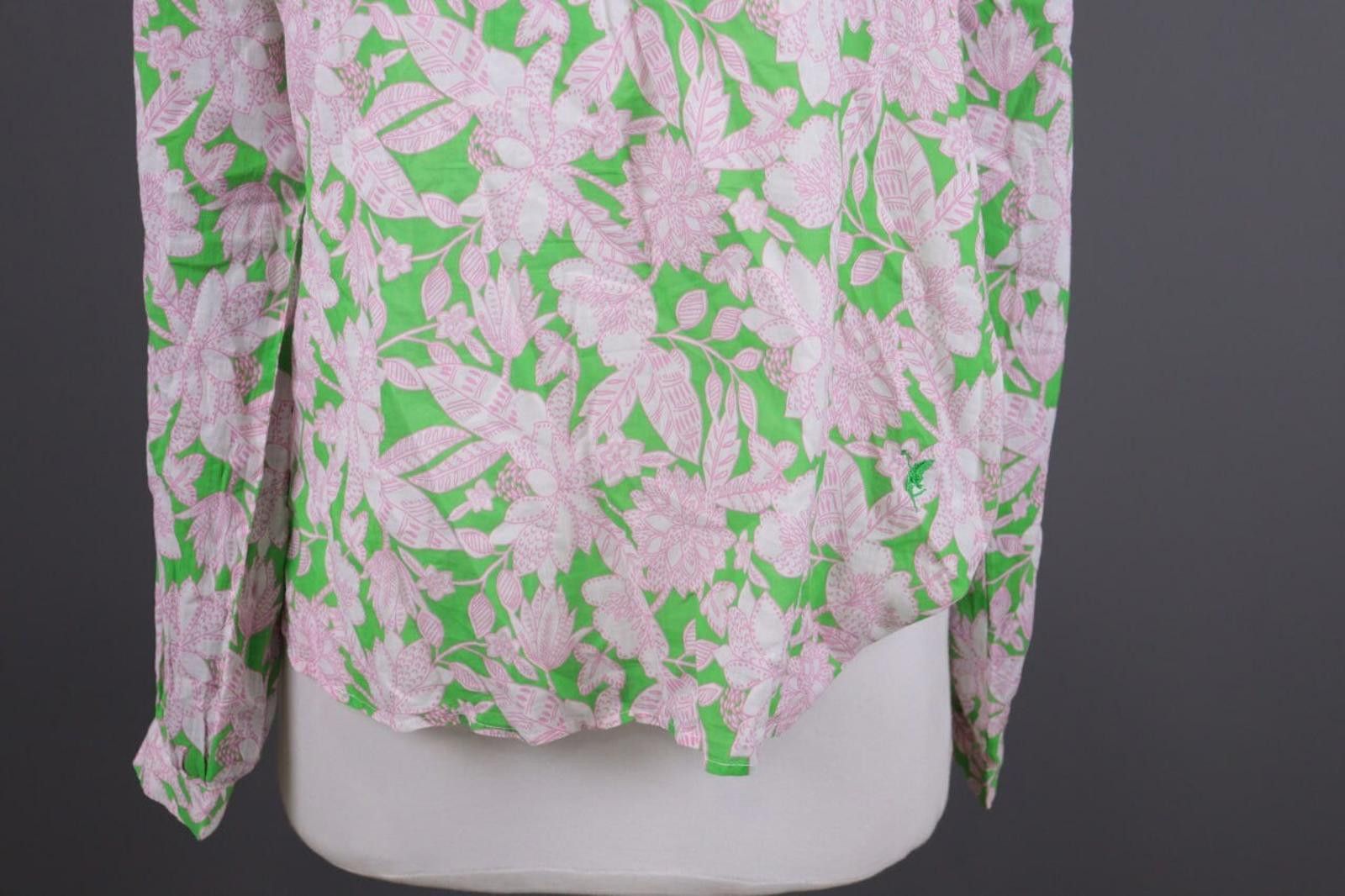 Designer Emily Van Den Bergh Green Floral V-Neck Blouse Shirt Size 42 Size M / US 6-8 / IT 42-44 - 3 Thumbnail