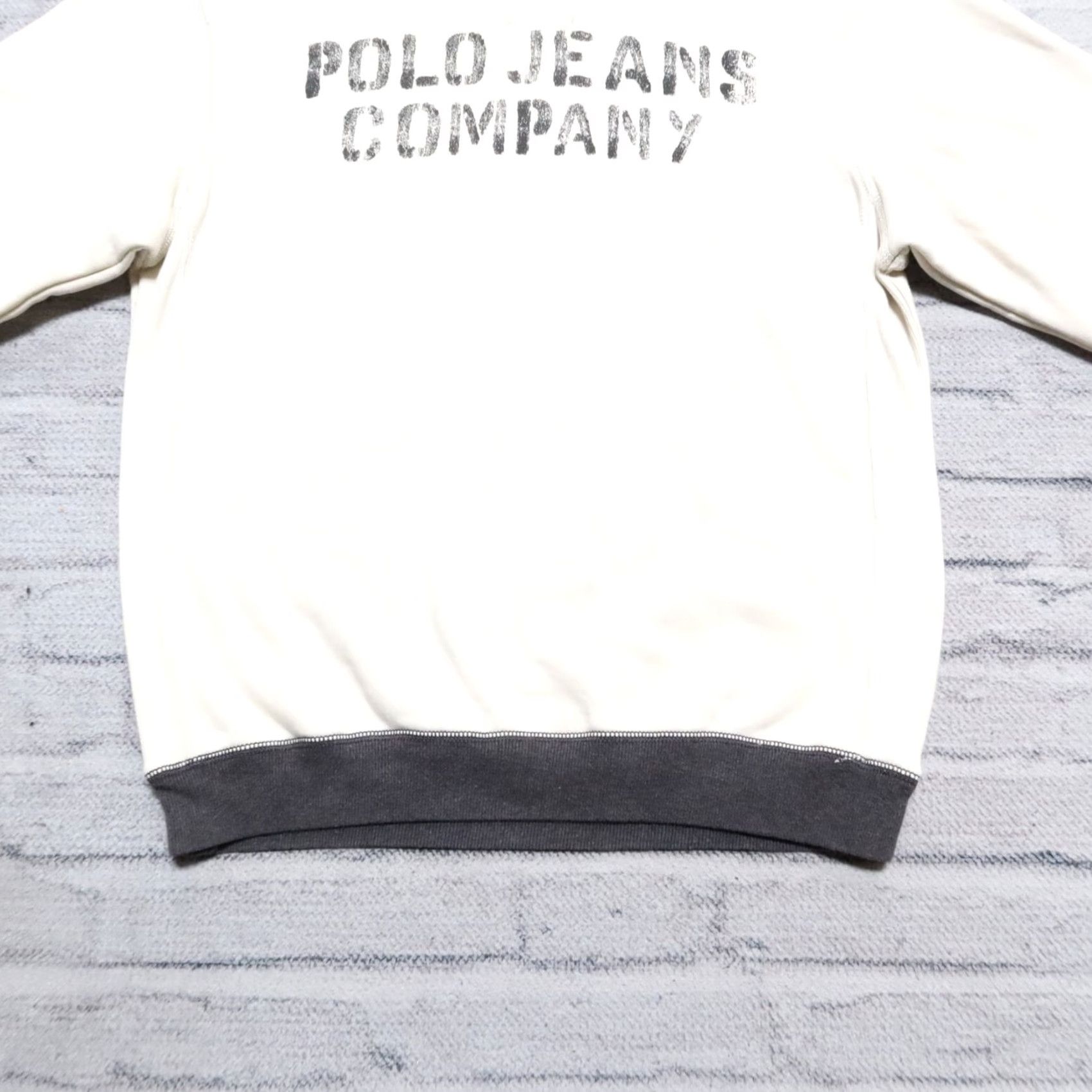 Vintage Vintage Polo Jeans Co Ralph Lauren Stencil Logo Crew Neck Sweatshirt L White Mens Size US L / EU 52-54 / 3 - 3 Thumbnail