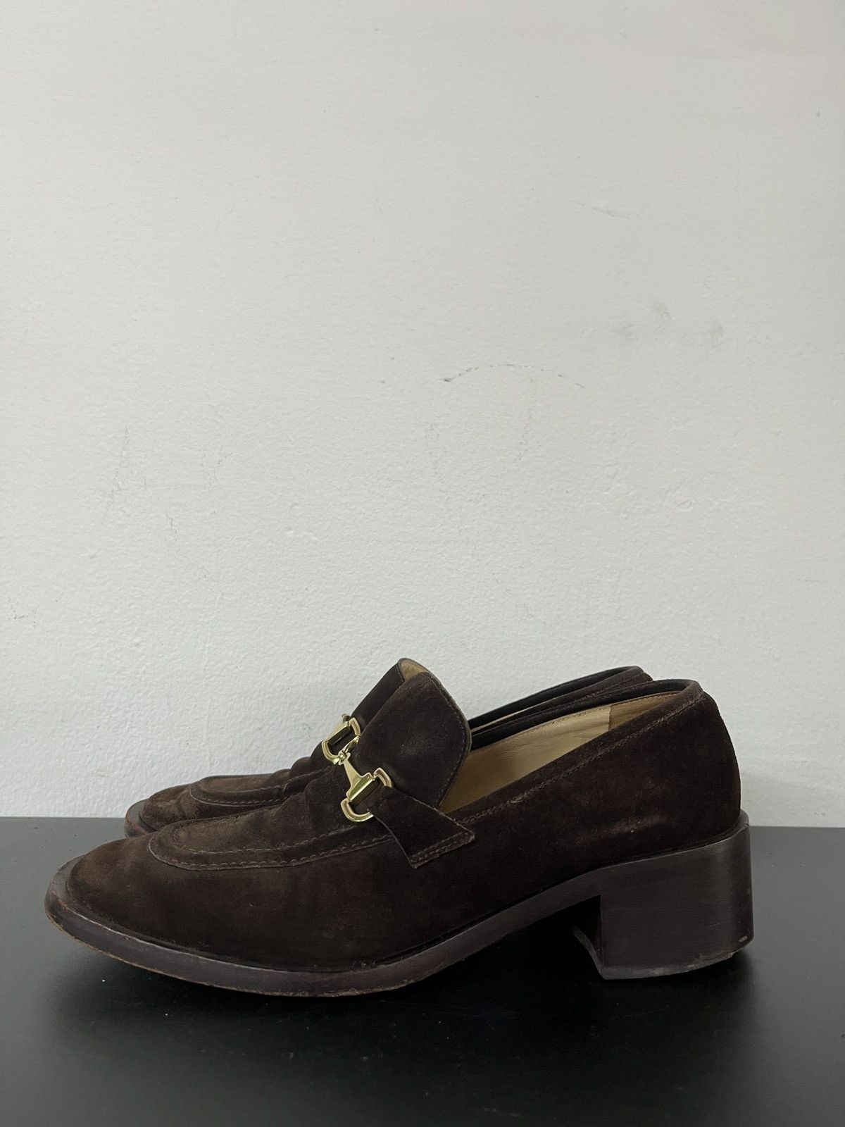 Gucci Vintage Gucci Tom Ford Era Horsebit Suede Leather Loafers Size US 7 / IT 37 - 17 Thumbnail