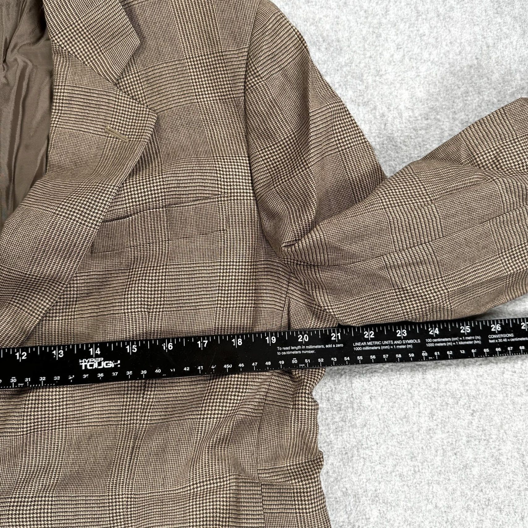 Giorgio Armani Giorgio Armani Sport Coat Blazer Mens 44 Brown Plaid Cashmere Classic Italy Regular Notch Lapel Wool Tweed Business Formal Vintage No Size 44R - 4 Thumbnail