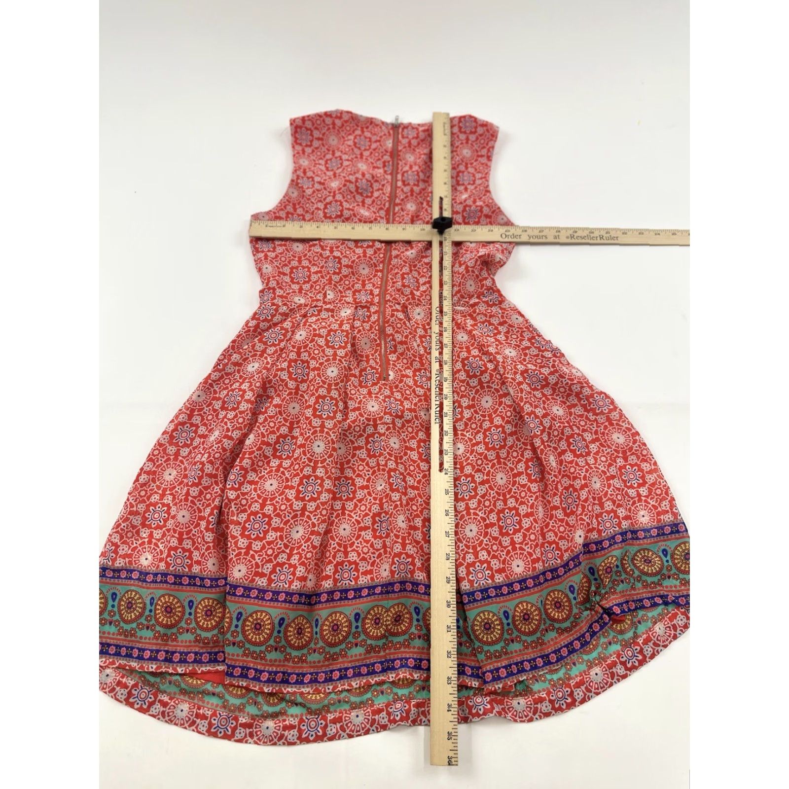 Anthropologie Anthropologie Under Skies Dress Women’s S Red Fit & Flare Sleeveless Short Geometric Size S / US 4 / IT 40 - 6 Thumbnail