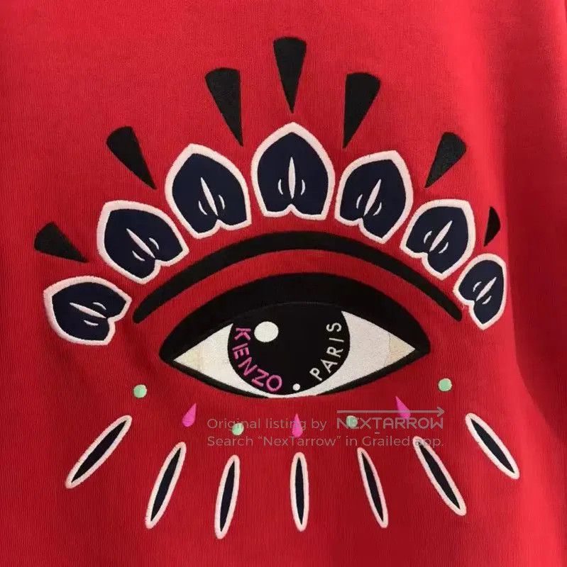 Kenzo KENZO Red Cotton Embroidered Long Sleeve Sweatshirt . Size S / US 4 / IT 40 - 6 Thumbnail