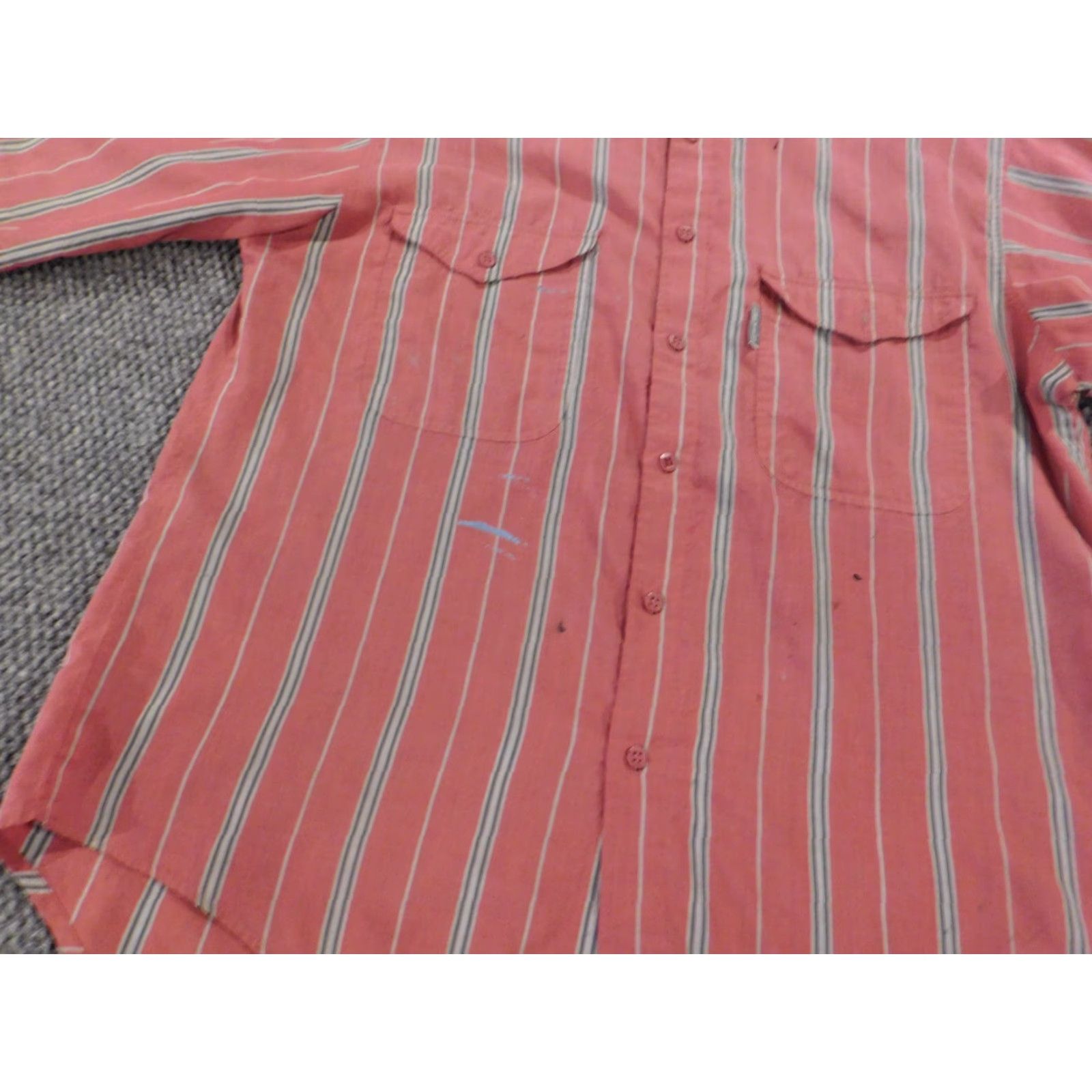 Levi's Vintage Levi's Mens Shirt Medium Red Silver Label Button Down Striped 80s Retro Knit Cotton Polyester Long Sleeve Collared Button-Up Mens Shirt Size US M / EU 48-50 / 2 - 5 Thumbnail