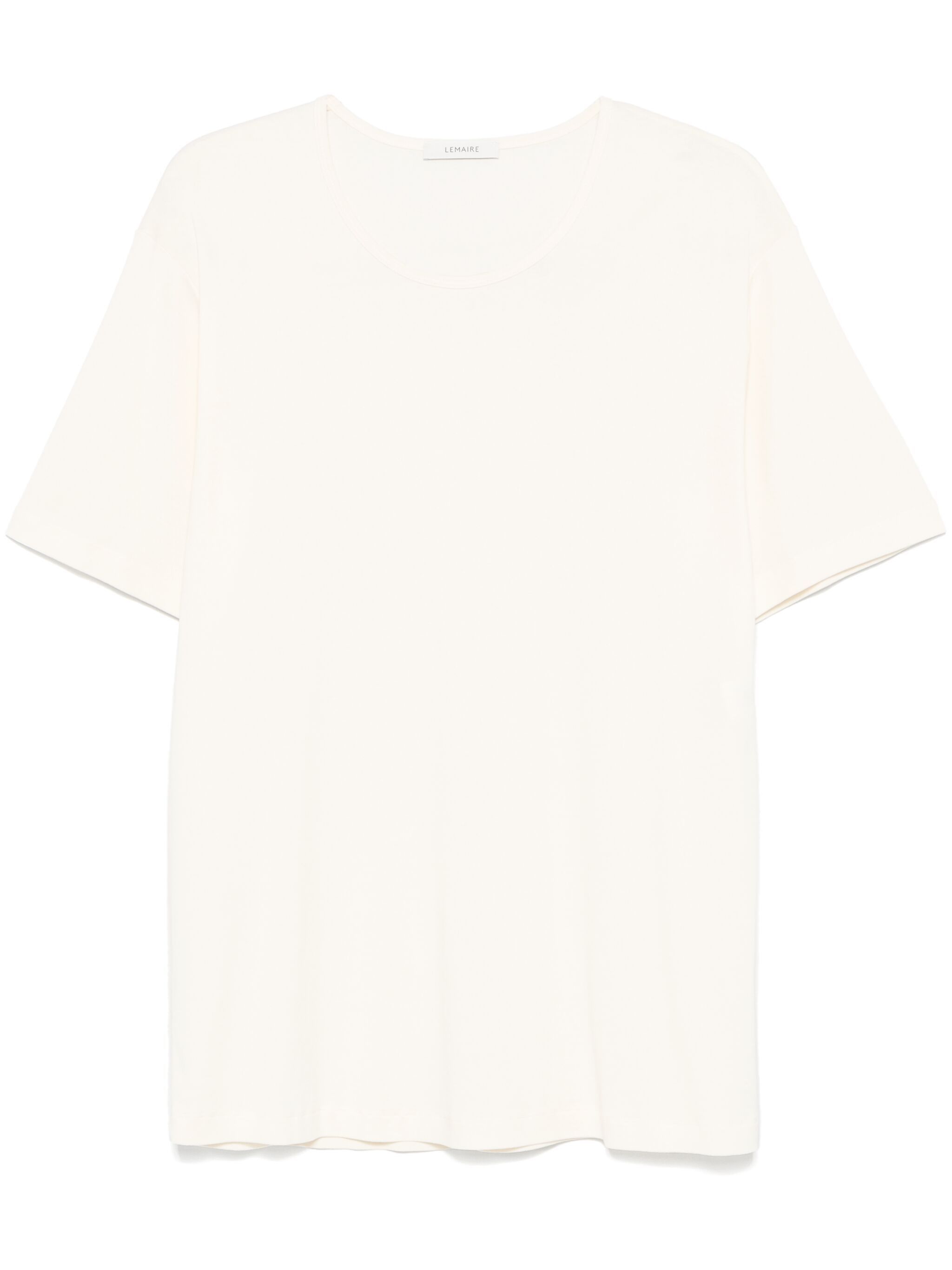 Lemaire o1s22i1n1024 Wide Round Neck T-Shirt in White Size US M / EU 48-50 / 2 - 1 Thumbnail
