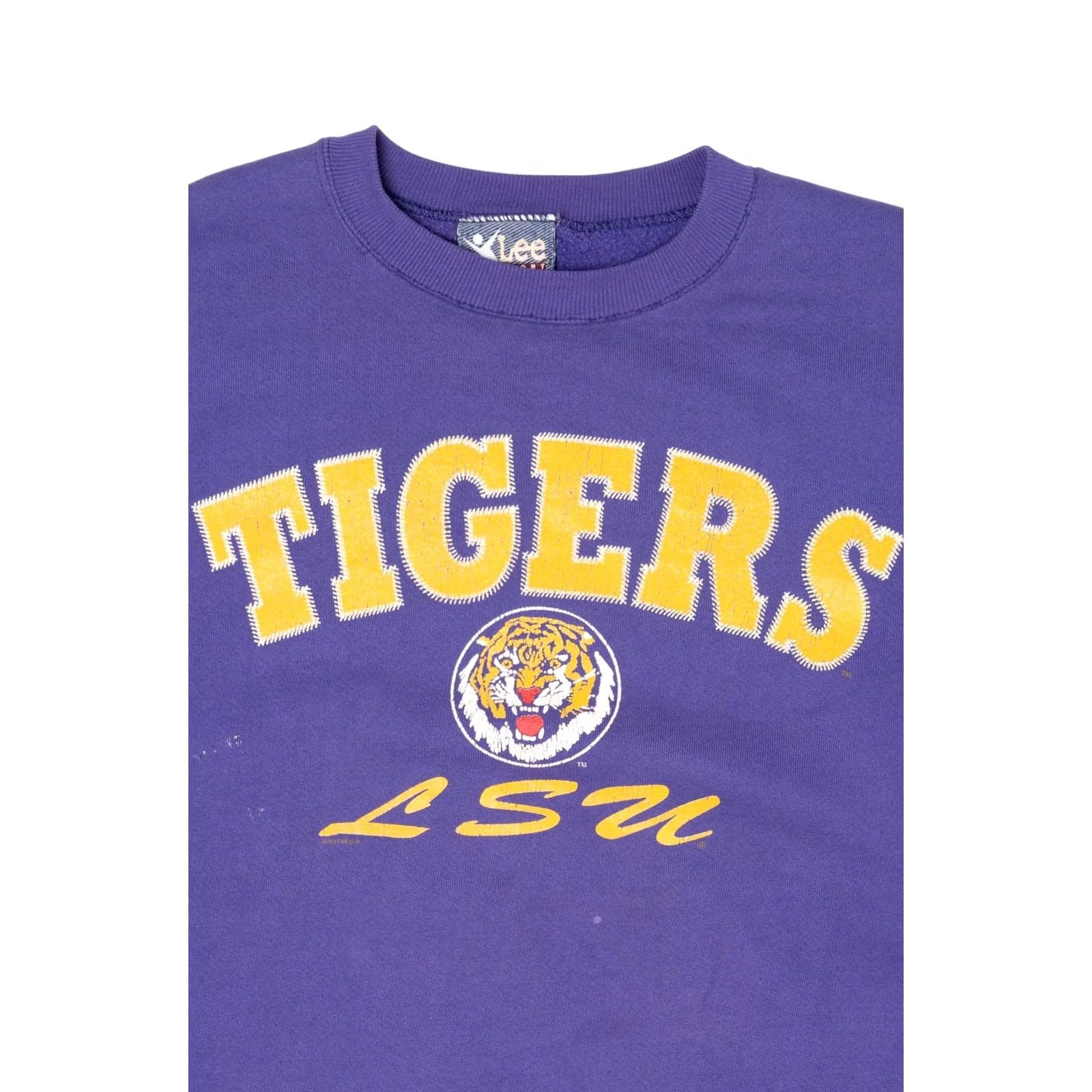 Vintage VINTAGE Lee Sport Sweatshirt Distressed Purple LSU Tigers 1990s XX-Large Mens Size US XXL / EU 58 / 5 - 2 Thumbnail