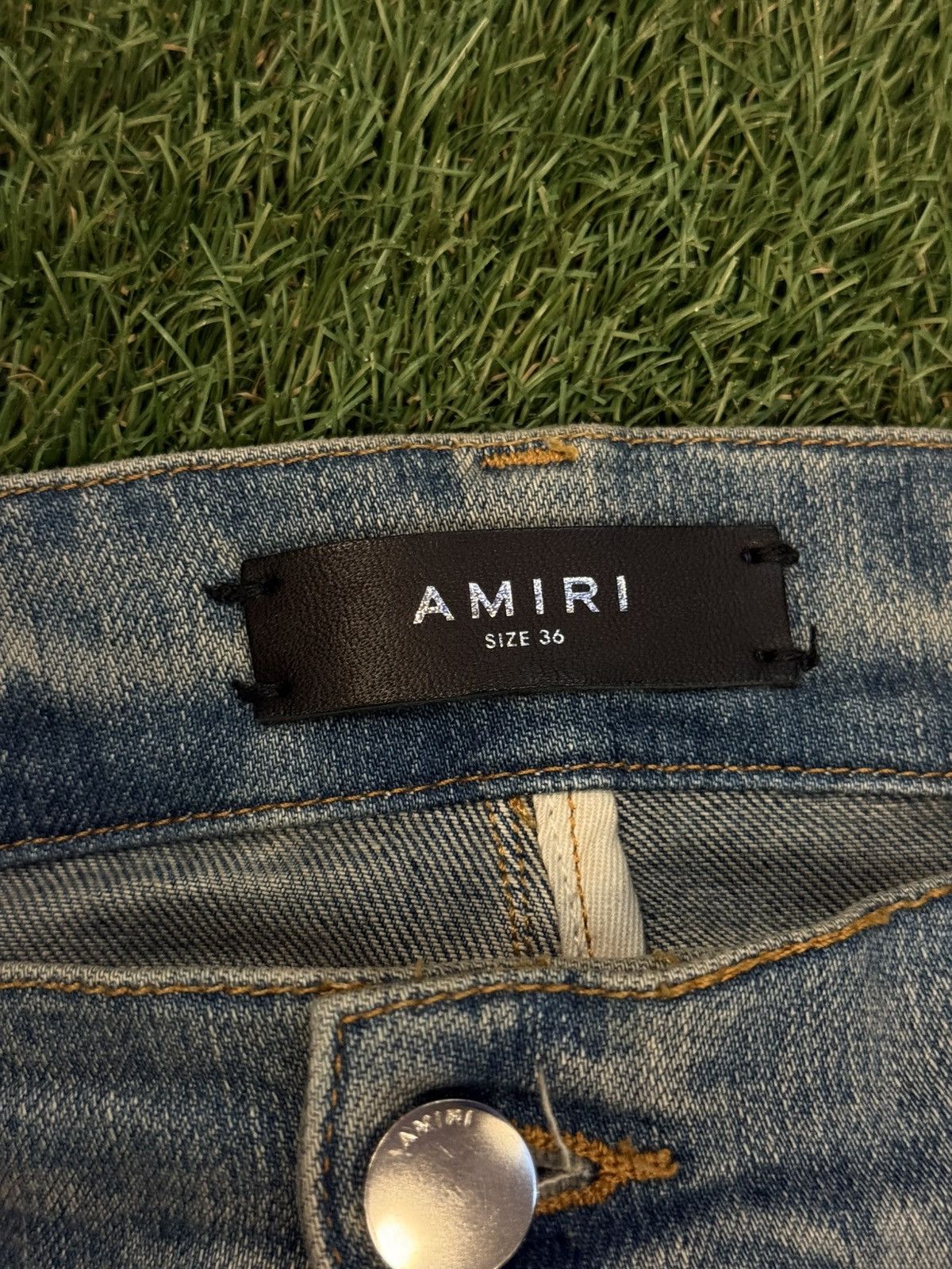 Amiri Amiri Jeans “Bones” Blue Pants Green Patch Rare Size 36 🧼 Size US 36 / EU 52 - 8 Thumbnail