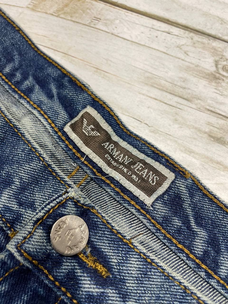 Emporio Armani × Vintage Vintage Emporio Armani Denim Jeans Buggy Size 44 Logo Size US 44 / EU 60 - 10 Thumbnail