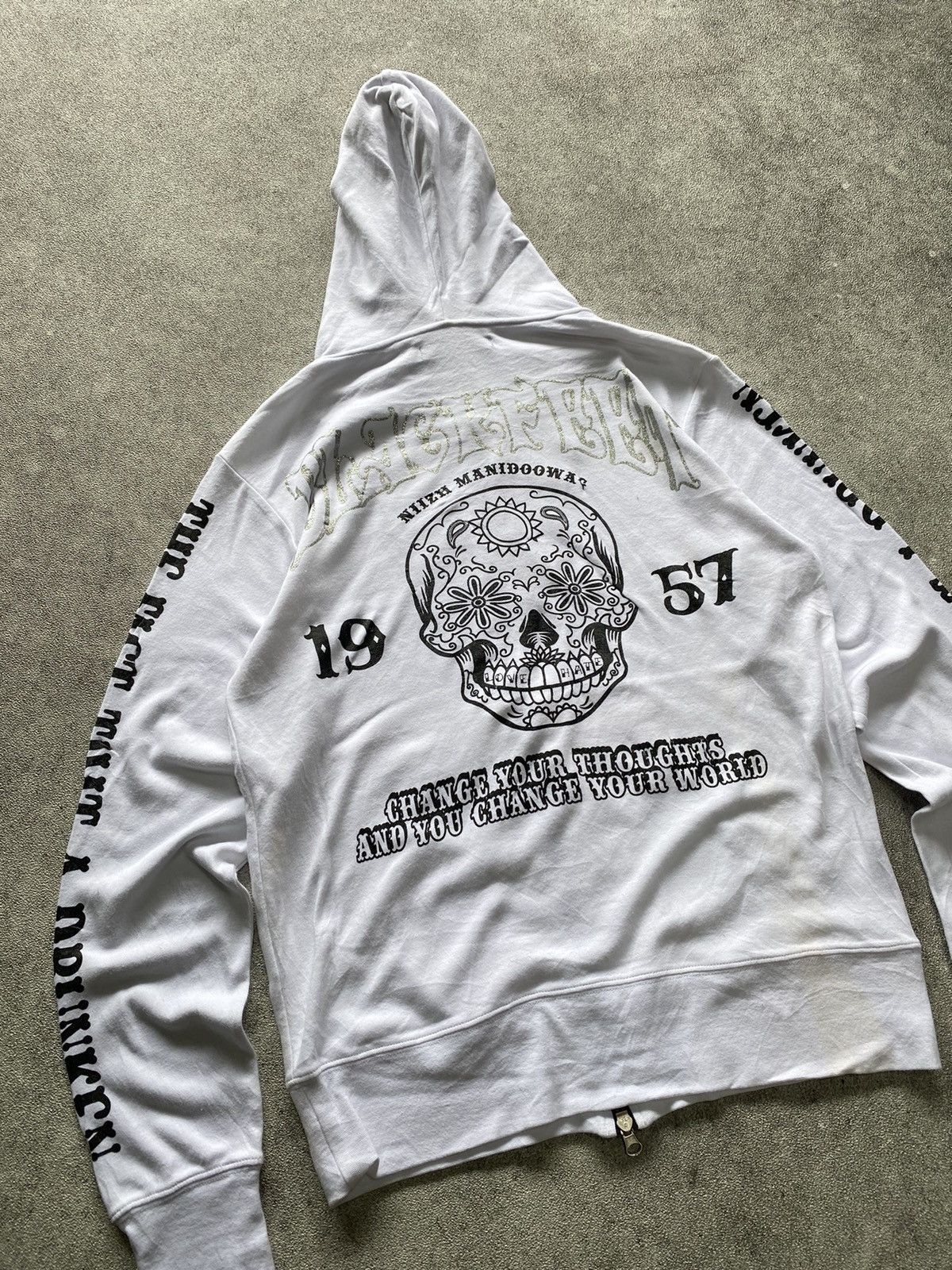 If Six Was Nine × Japanese Brand × Le Grande Bleu (L.G.B.) 2000s Vivi Nature Studed Skull Zip up Hoodie Size US M / EU 48-50 / 2 - 3 Thumbnail