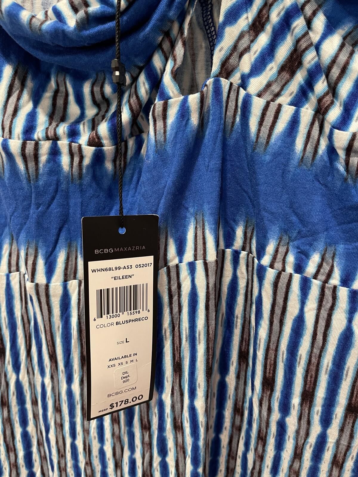 Bcbgmaxazria BCBGMAXAZRIA Eileen Blue and White Striped Dress Size Large Size L / US 10 / IT 46 - 3 Thumbnail